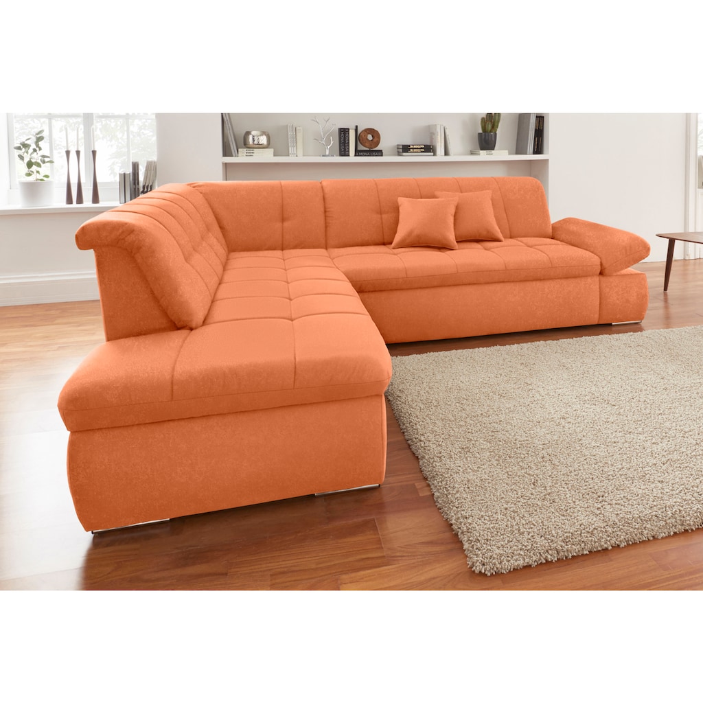 DOMO collection Ecksofa »NMoric incl. Zierkissen B/T/H: 273/216/80 cm L-Form«