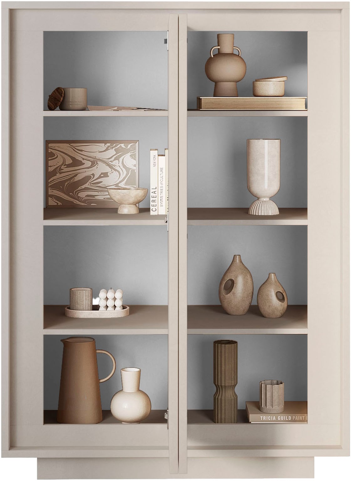 Home affaire Highboard »Sky, B/H 106/171 cm, Stauraumschrank/Hochkommode, 2 Türen« Softclosing, Korpus & Front 22 mm stark, Rahmen-Optik