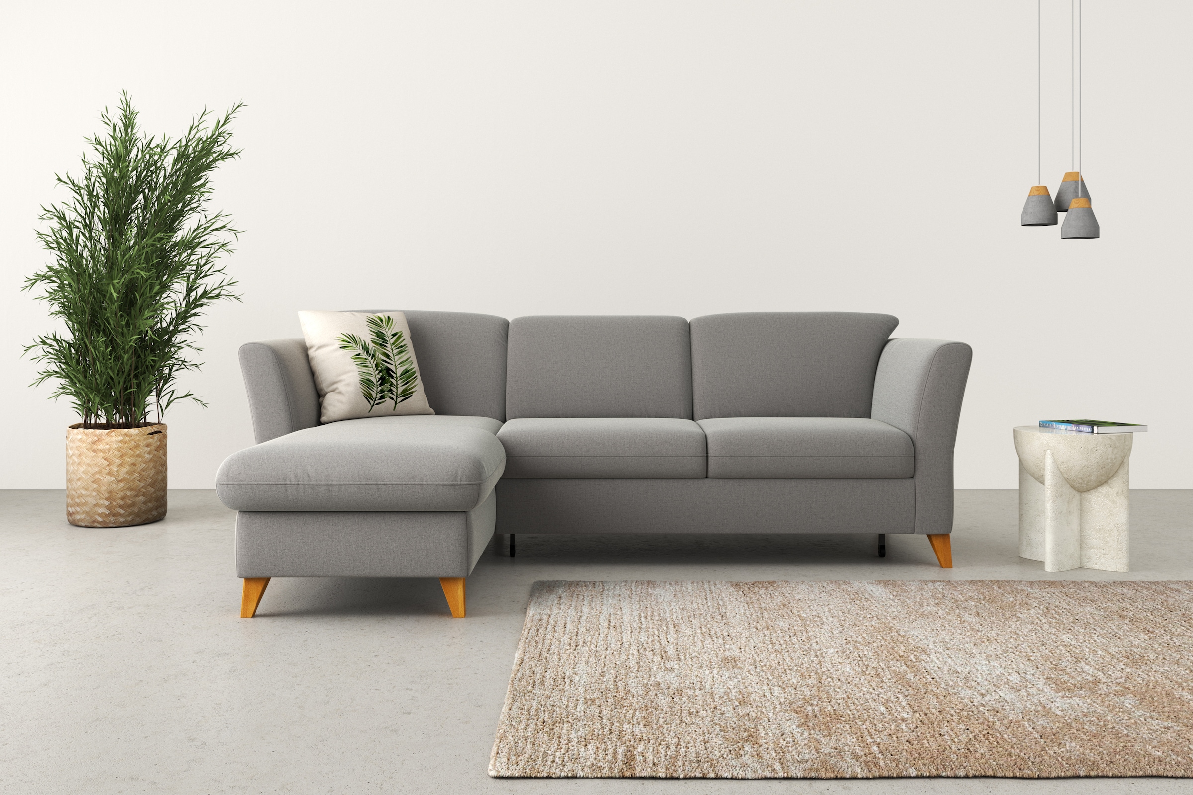 Home affaire Ecksofa "Trelleborg L-Form" Federkern-Polsterung, wahlweise mit Schlaffunktion und Bettkasten