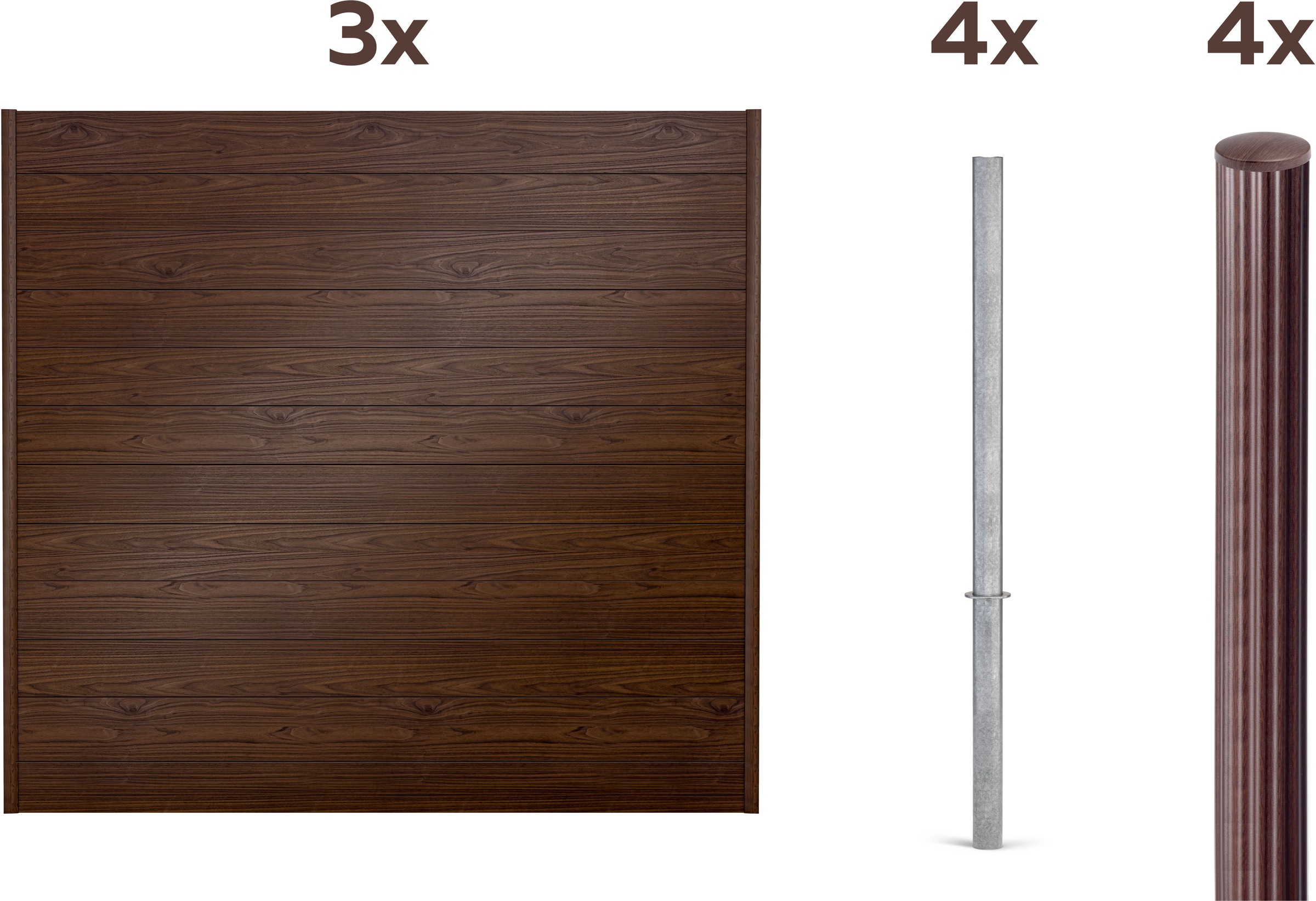 Alberts Dichtzaun "Palitio, Profilhöhe 150 mm" Aluminium, verschiedene Dekore und Längen