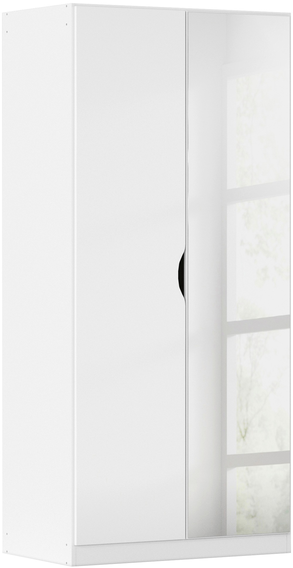 rauch Kleiderschrank »Freiham Drehtürenschrank Schrank Garderobenschrank Breite 91cm« Schlafzimmerschrank mit Spiegel und Griffmulden BESTSELLER