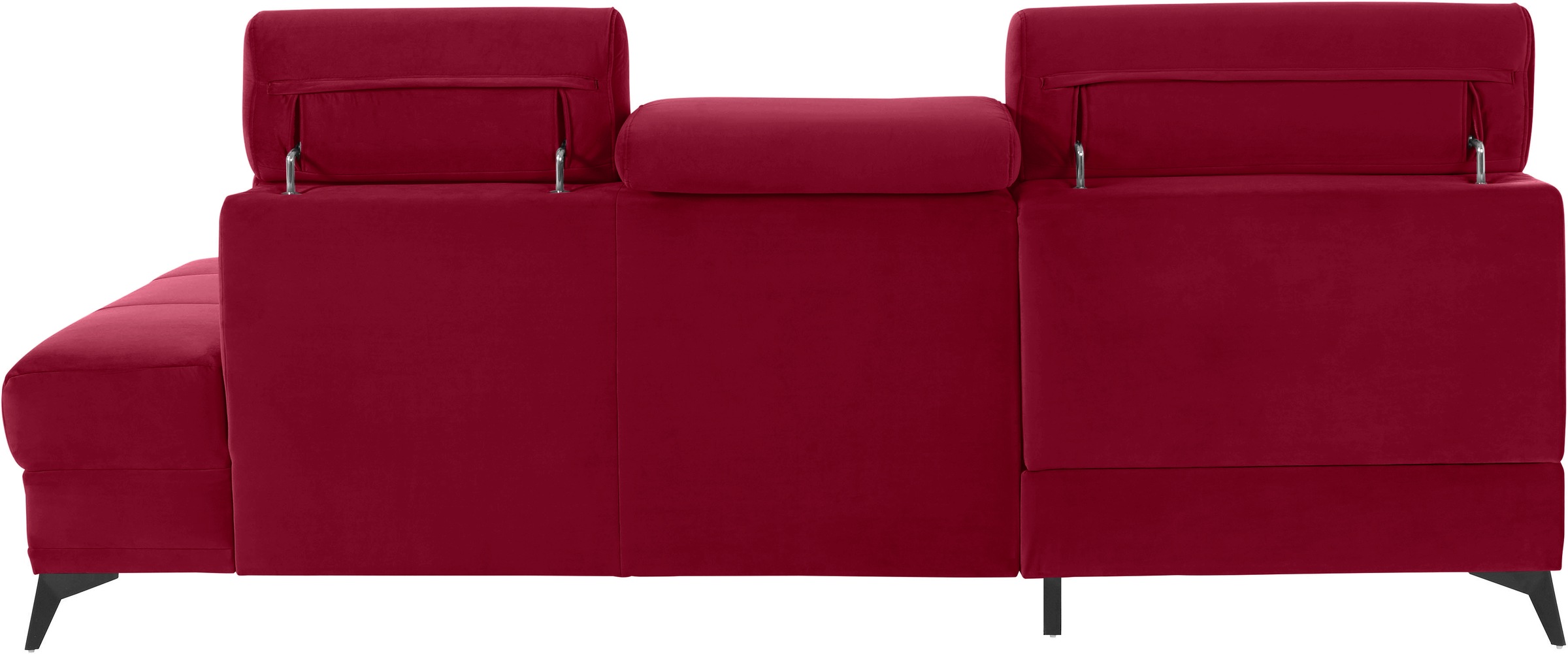 Ecksofa HOME AFFAIRE "Cardiz L-Form", rot, B:246cm H:83cm T:173cm, Webstoff (100% Polyester);Luxus-Microfaser Paris (90% Polyester/10% Polyamid);Struktur fein (100% Polyester);Samtoptik (100% Polyester), Sofas, Ecksofa, inkl.Kopfteilverstellung und Federk 3