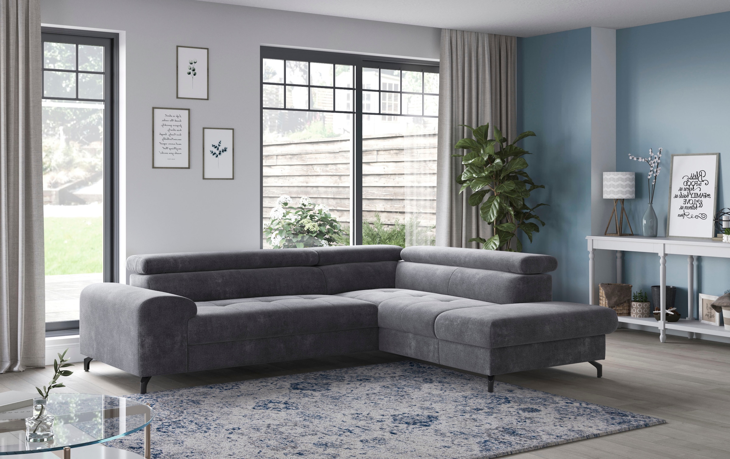 COTTA Ecksofa "Aura L-Form", mit Schlaffunktion, Bettkasten und Kopfteilver günstig online kaufen