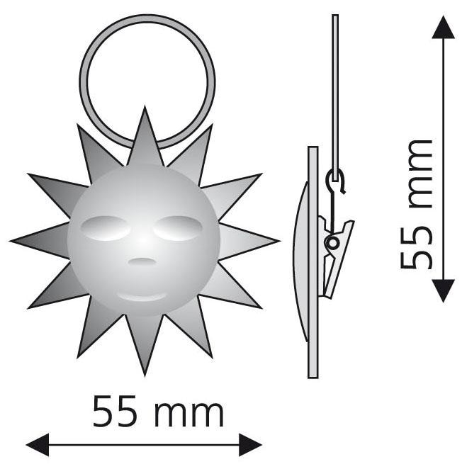 Liedeco Gardinenring »Sonne«, (Packung, 4 St., mit Dekoklammer), für Gardinenstangen Ø 16 mm
