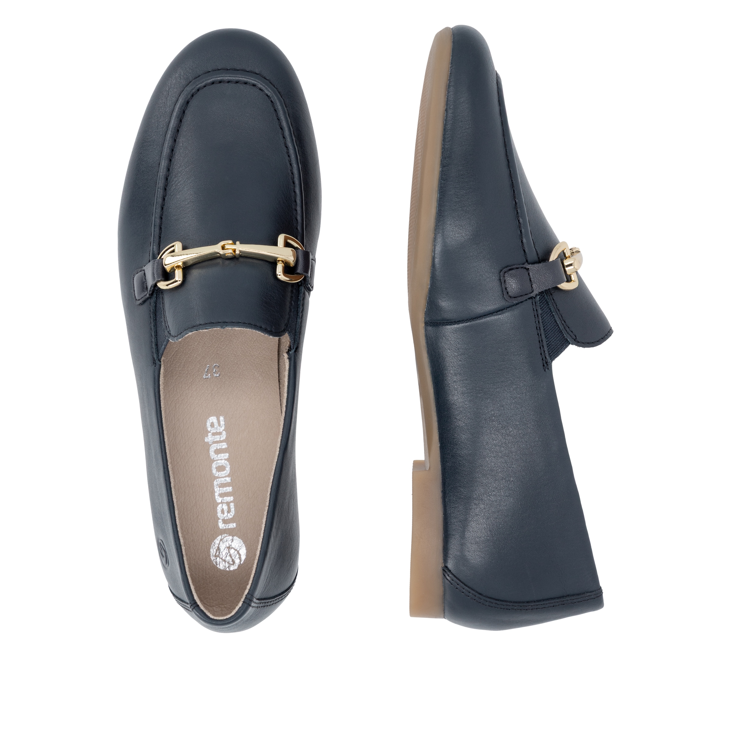 Remonte Loafer  Slipper, Schlupfschuh, Spangenschuh mit kleinen Stretcheinsätzen