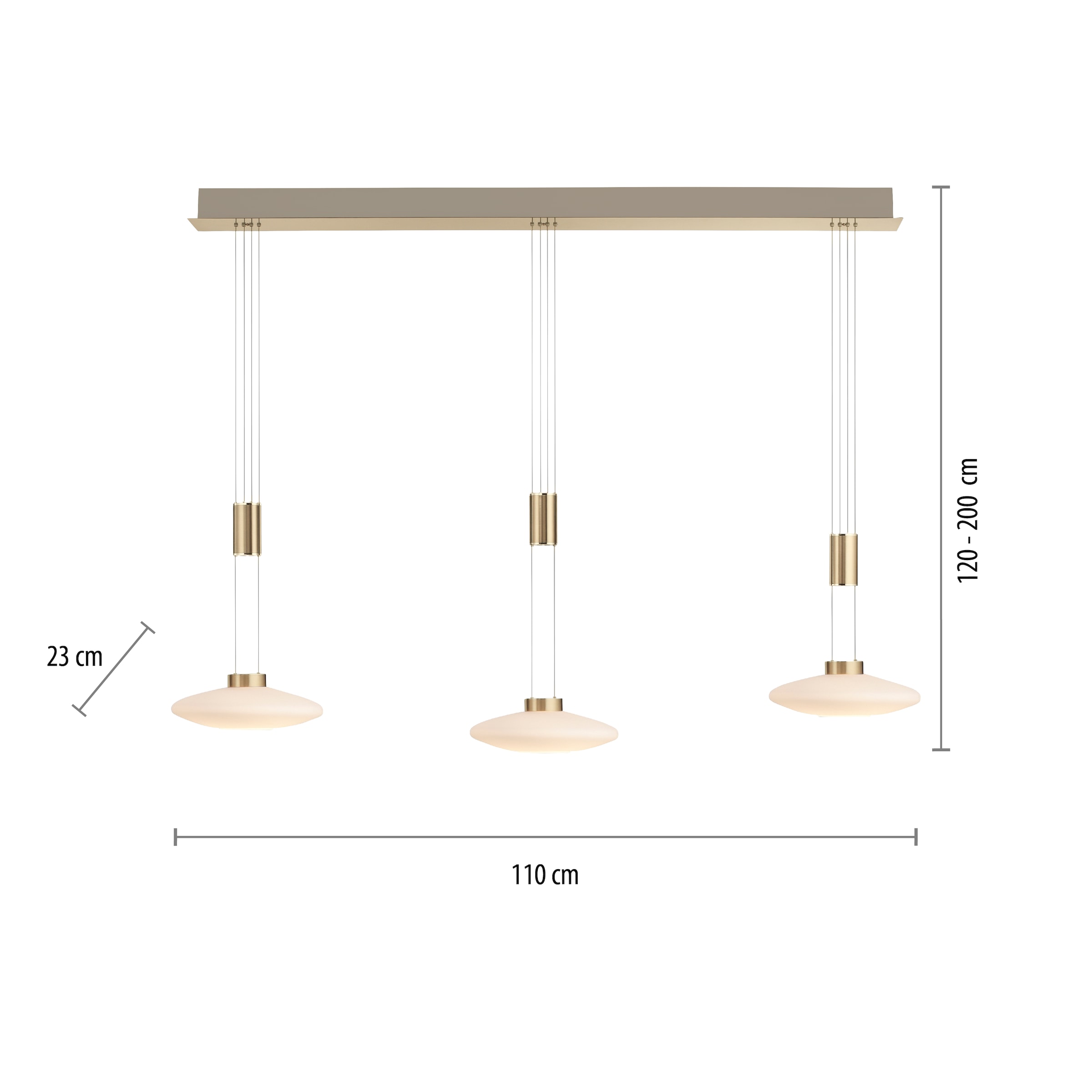 Paul Neuhaus Pendelleuchte »LAUTADA«, 3 flammig, Leuchtmittel LED-Board | LED fest integriert, LED, dimmbar, Simply Dim, Memory, nach Trennung vom Netz