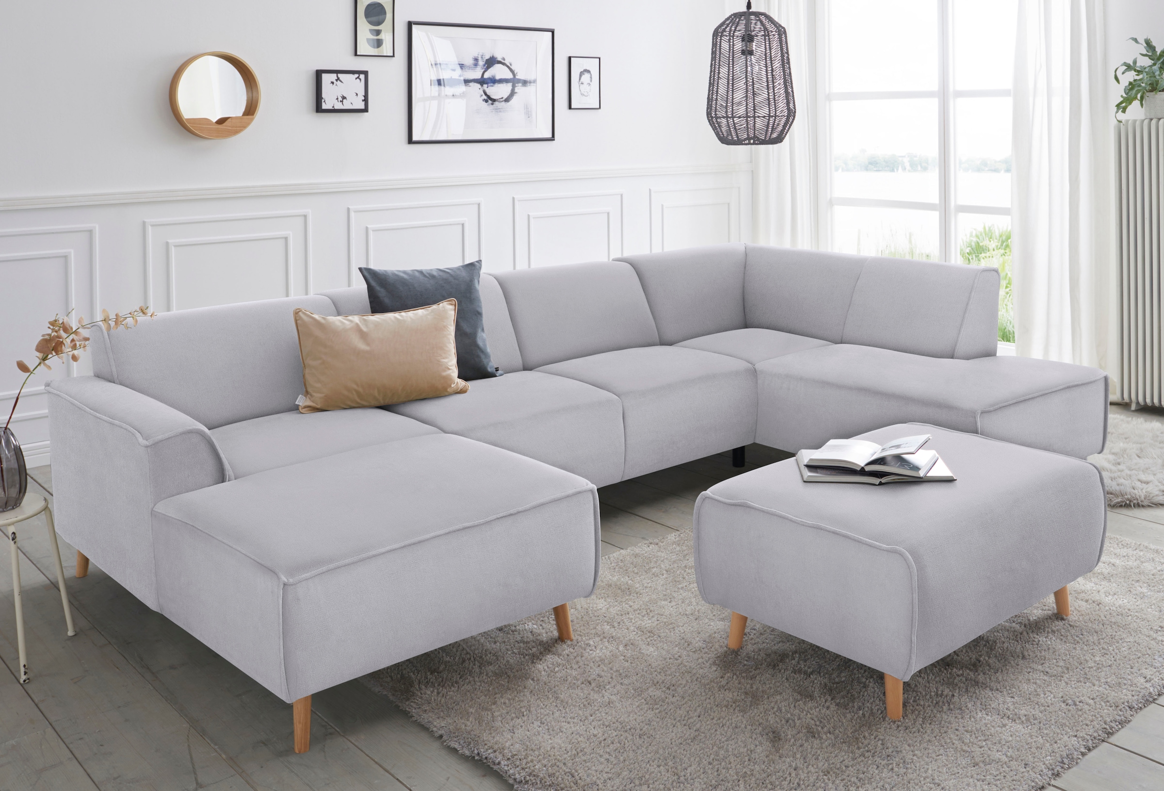 andas Wohnlandschaft "Janek Scandic Design, elegant und zeitlos U-Form", mi günstig online kaufen