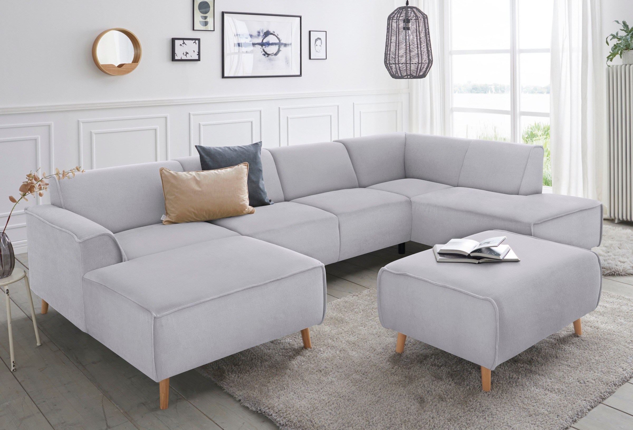 Home affaire Wohnlandschaft "Janek Scandic Design, elegant und zeitlos U-Fo günstig online kaufen