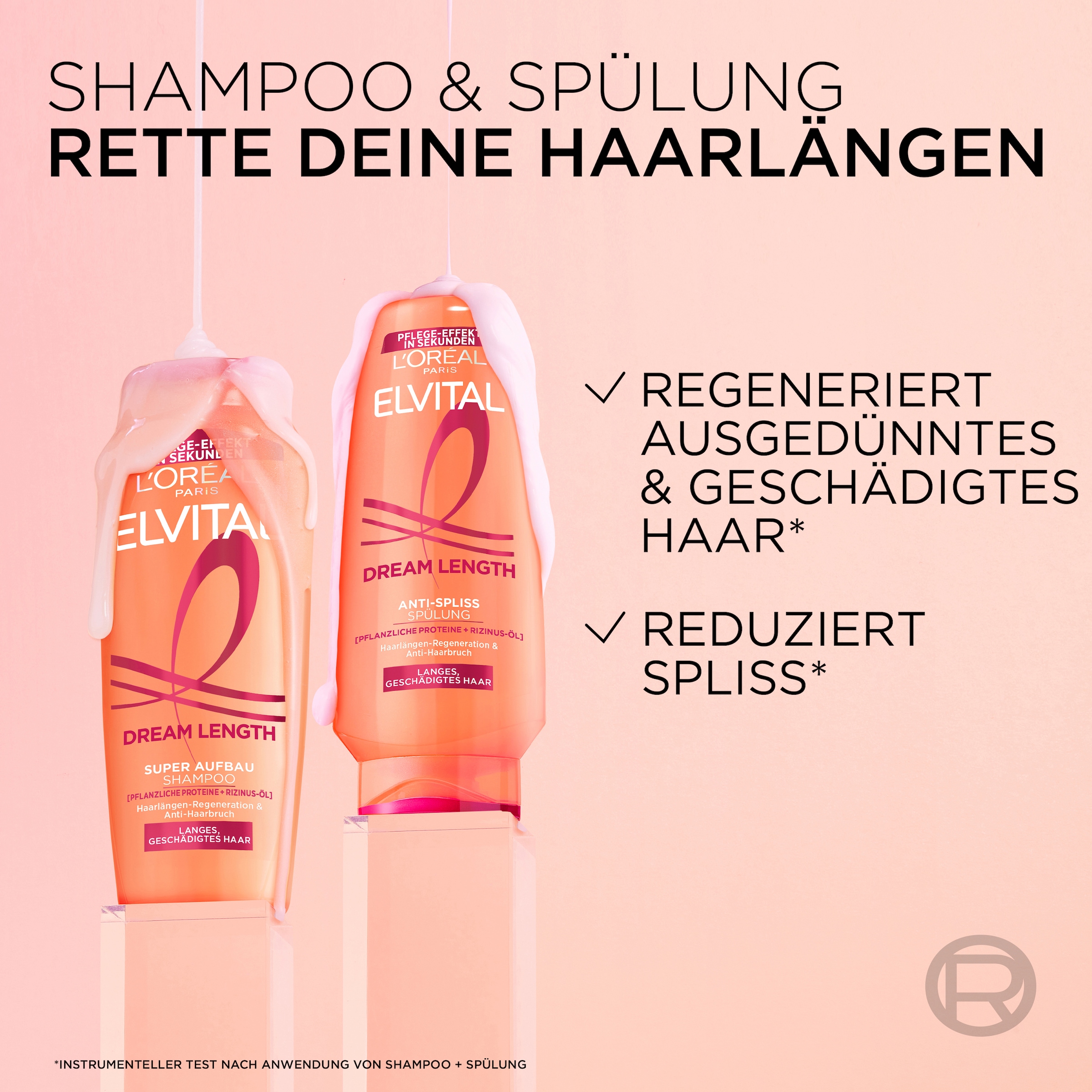 L'ORÉAL PARIS Haarshampoo »L'Oréal Paris Elvital Dream Length Shampoo«, (Packung, 6 tlg.)
