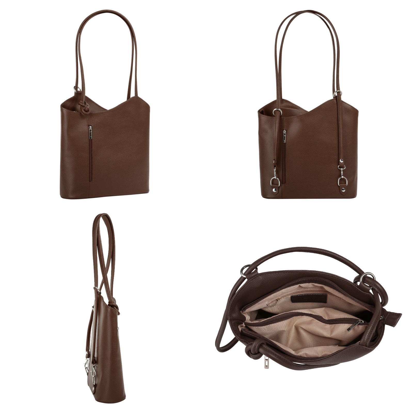 Cluty Cityrucksack, echt Leder, Made in Italy