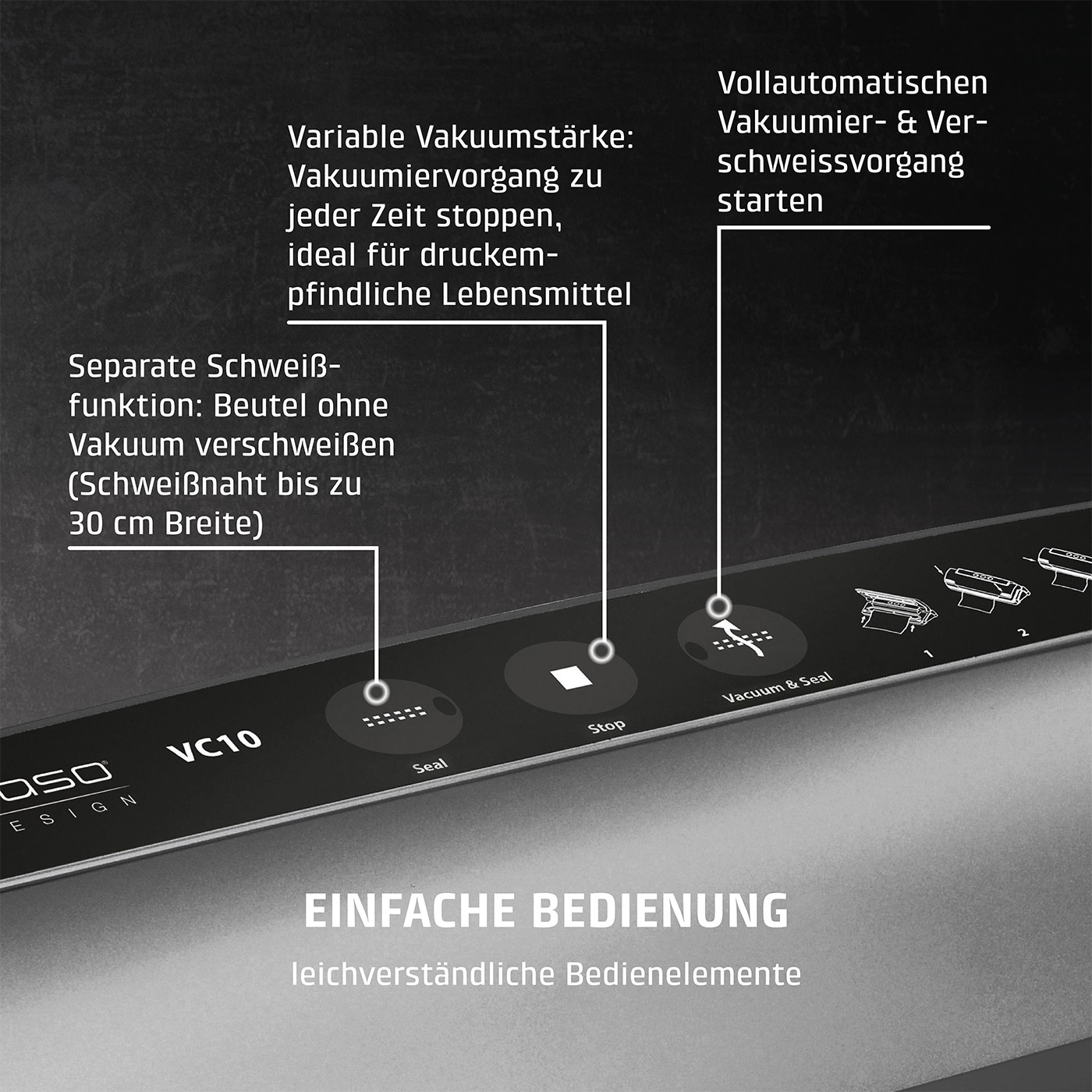 Caso Vakuumierer »1374  VC10 PlusEdition« Rollenbreite 30 cm 110 W