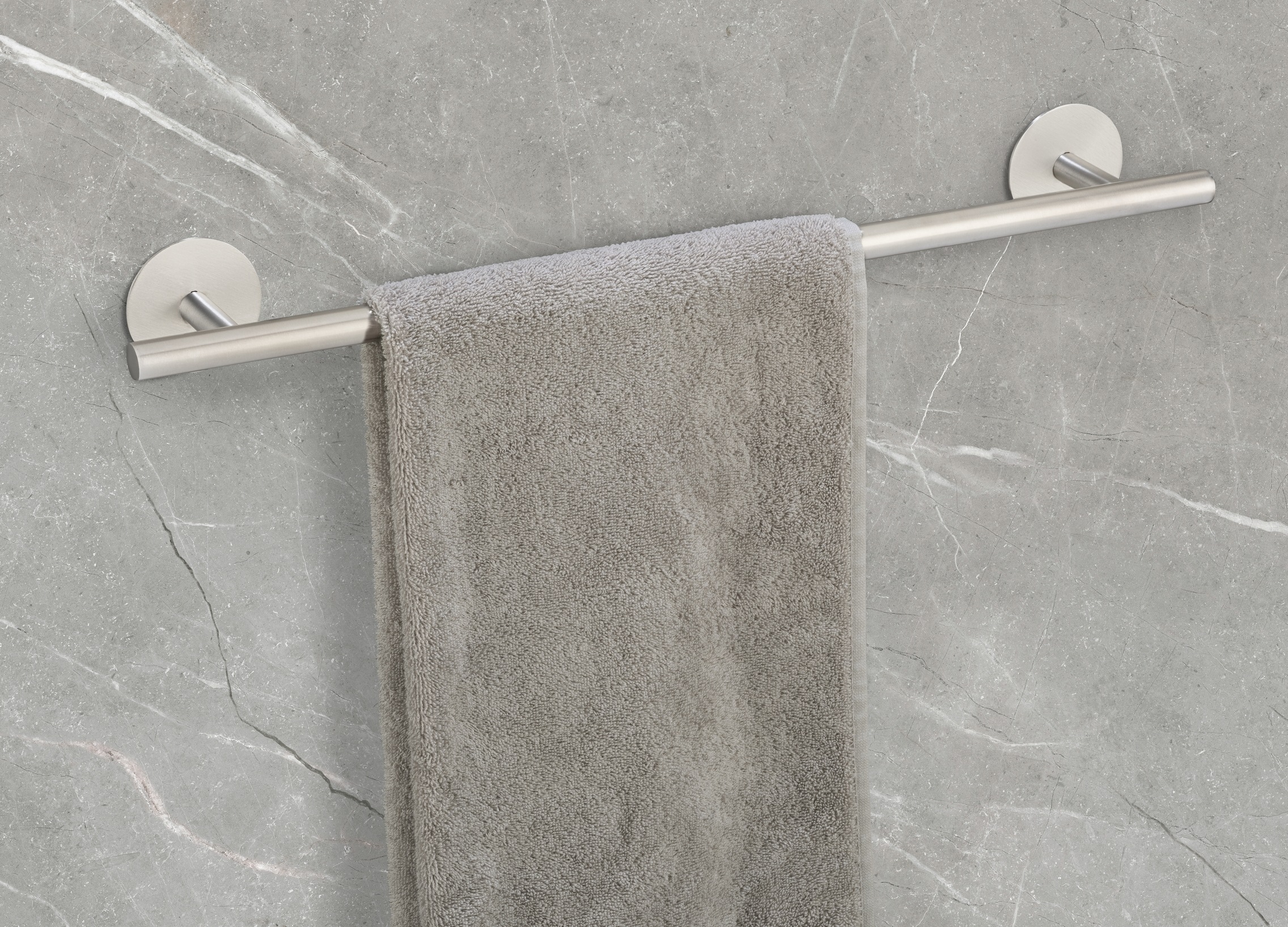 SCHÖNER WOHNEN-Kollektion Handtuchstange »»Uno Meleto««, Badetuchstange aus rostfreiem Edelstahl, zum Kleben oder Bohren, 60 cm