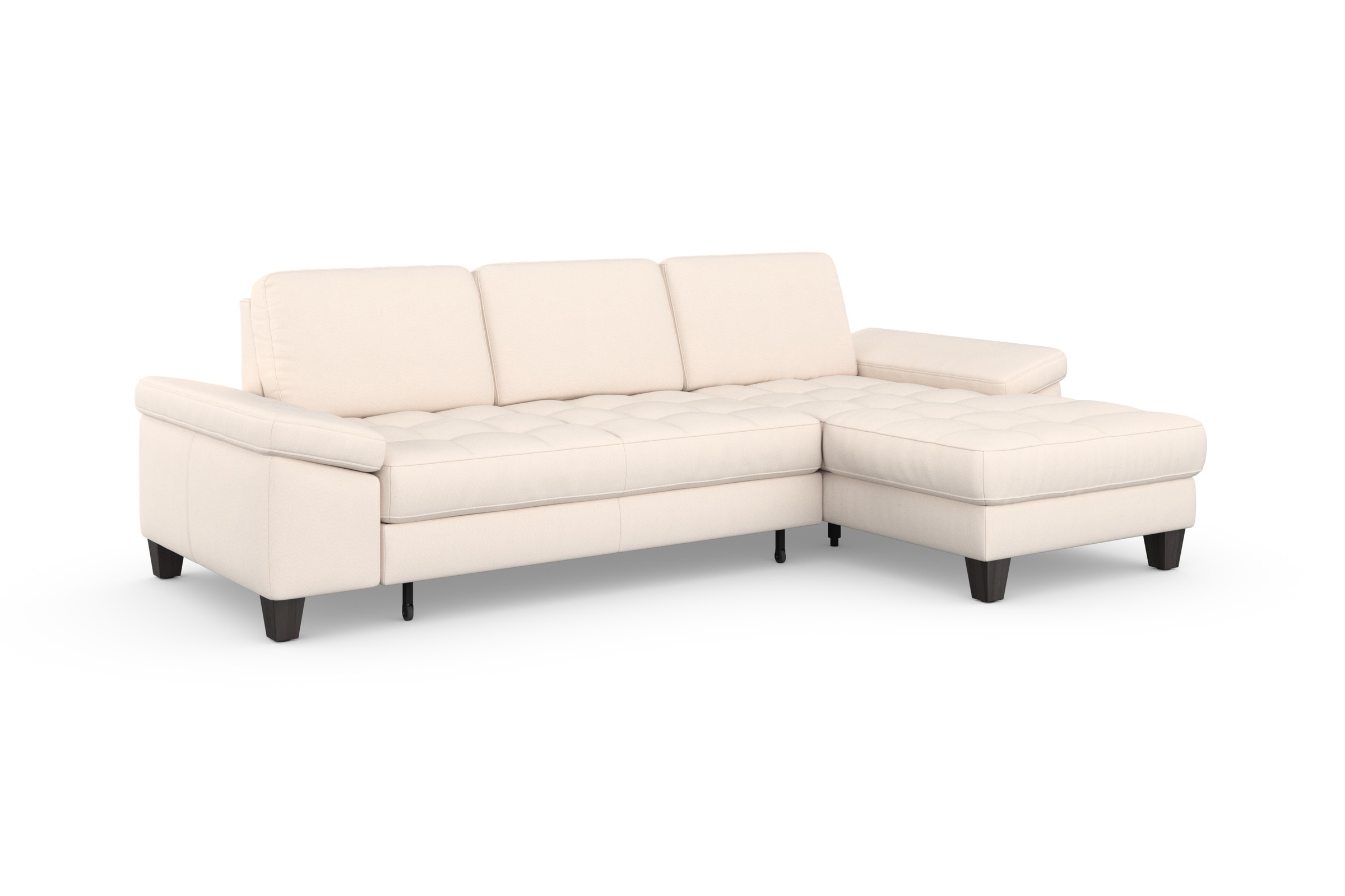 Ecksofa SIT & MORE "Westham L-Form", beige (creme), B:275cm H:88cm T:172cm, 100% Polyester, Sofas, Ecksofa, Recamiere, mit oder ohne Bettfunktion, Bettkasten, Füße wengefarben 6