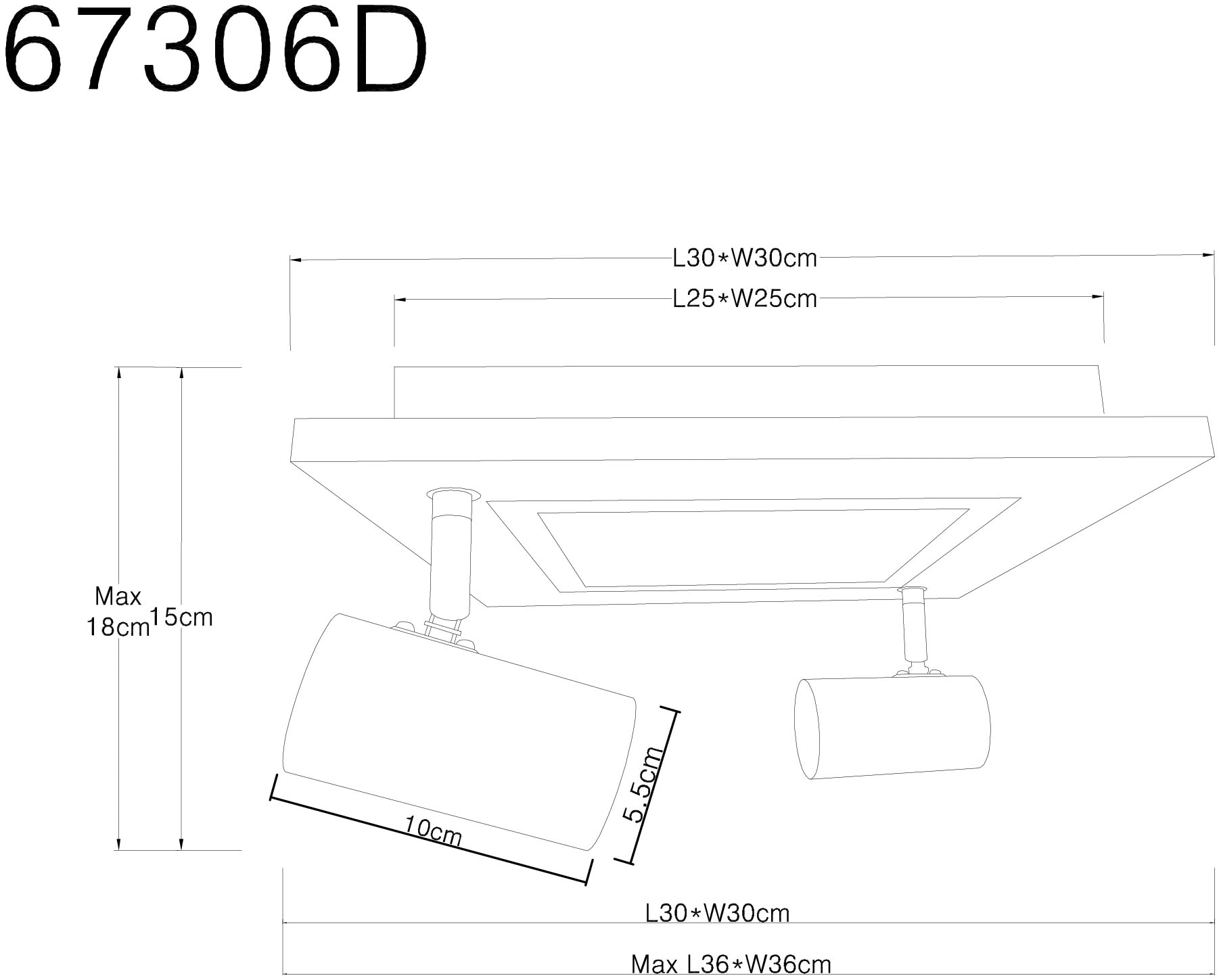 GLOBO LIGHTING LED Deckenleuchte »ULLA«, Leuchtmittel LED-Modul | LED fest integriert, Deckenlampe/Wohnzimmer/Schlafzimmer/modern/Holz