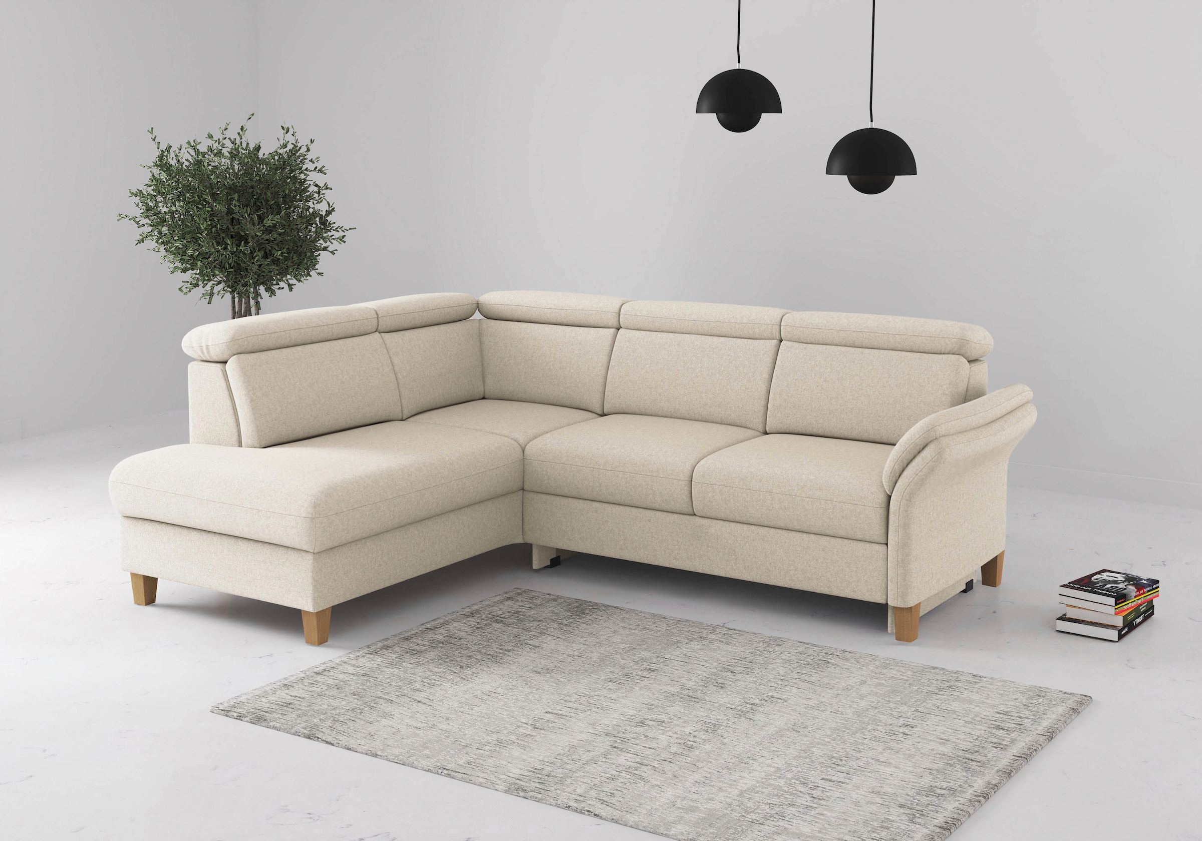 OTTO home Ecksofa "Glendale, L-Form" inkl. Kopfteilverstellung, wahlweise mit Vorziehsitz und Bettkasten
