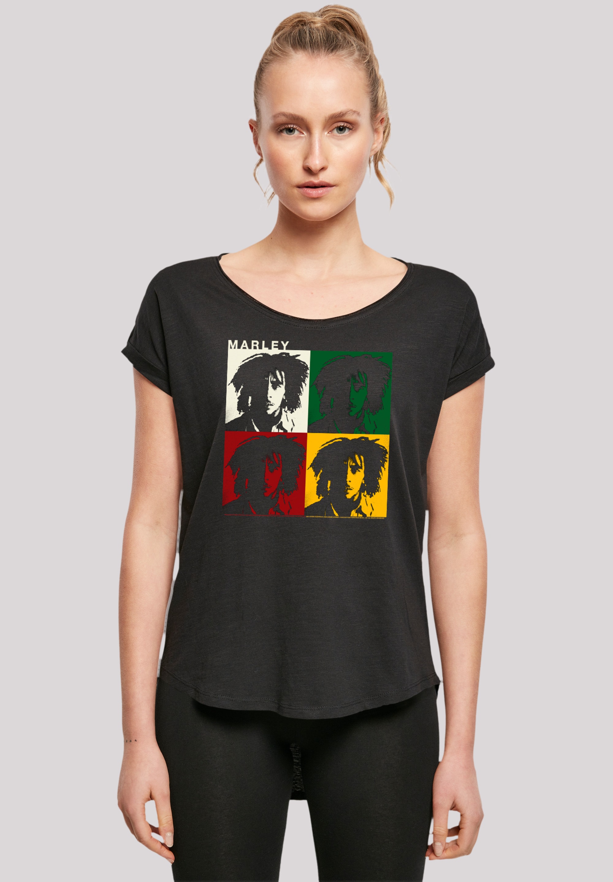 F4NT4STIC T-Shirt "Bob Marley Colour Blocks Two Sleeves Reggae Music", Prem günstig online kaufen