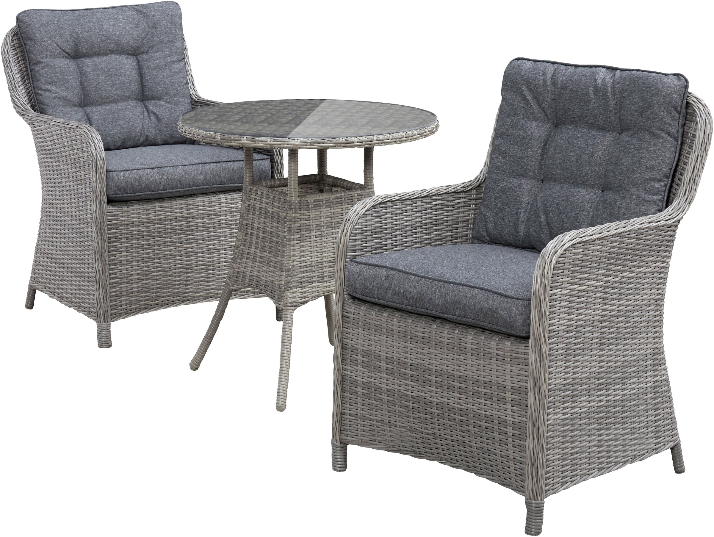 KONIFERA Garten-Essgruppe "Menorca" Set, 2x Sessel, 1x Tisch Ø 70 cm, inkl. günstig online kaufen