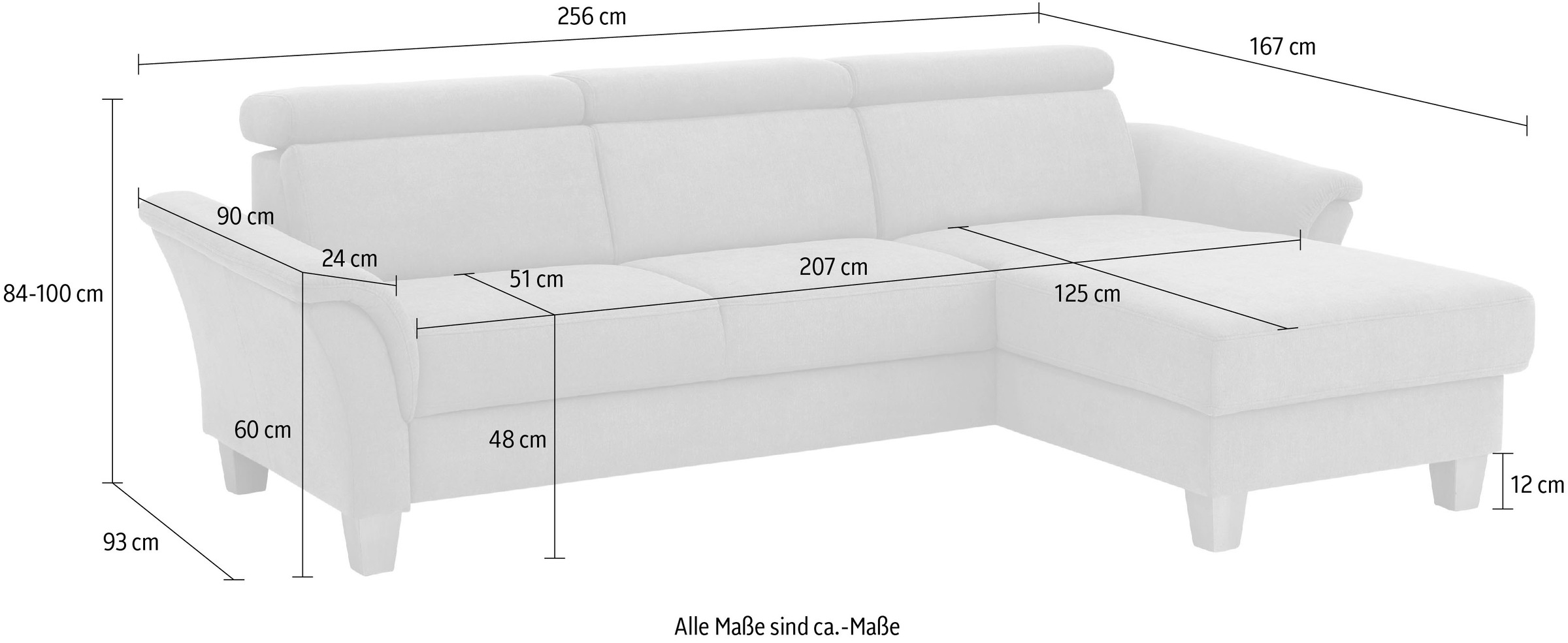 Home affaire Ecksofa »Conville L-Form«, Federkern, wahlweise mit Bettfunktion und Bettkasten bzw. Stauraum