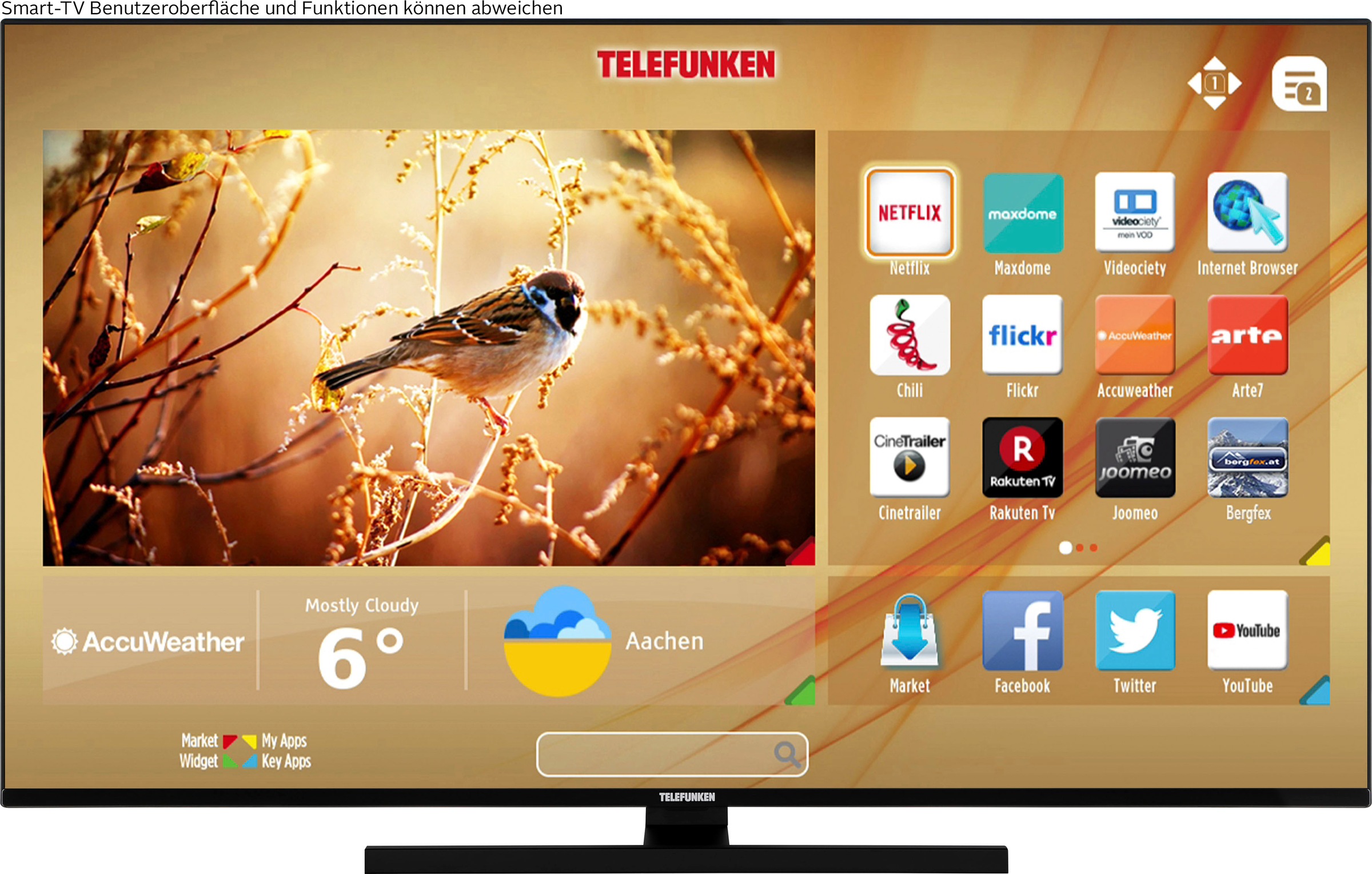 Telefunken LED-Fernseher »D50U660B1CW«, 126 cm/50 Zoll, 4K Ultra HD | BAUR | alle Fernseher