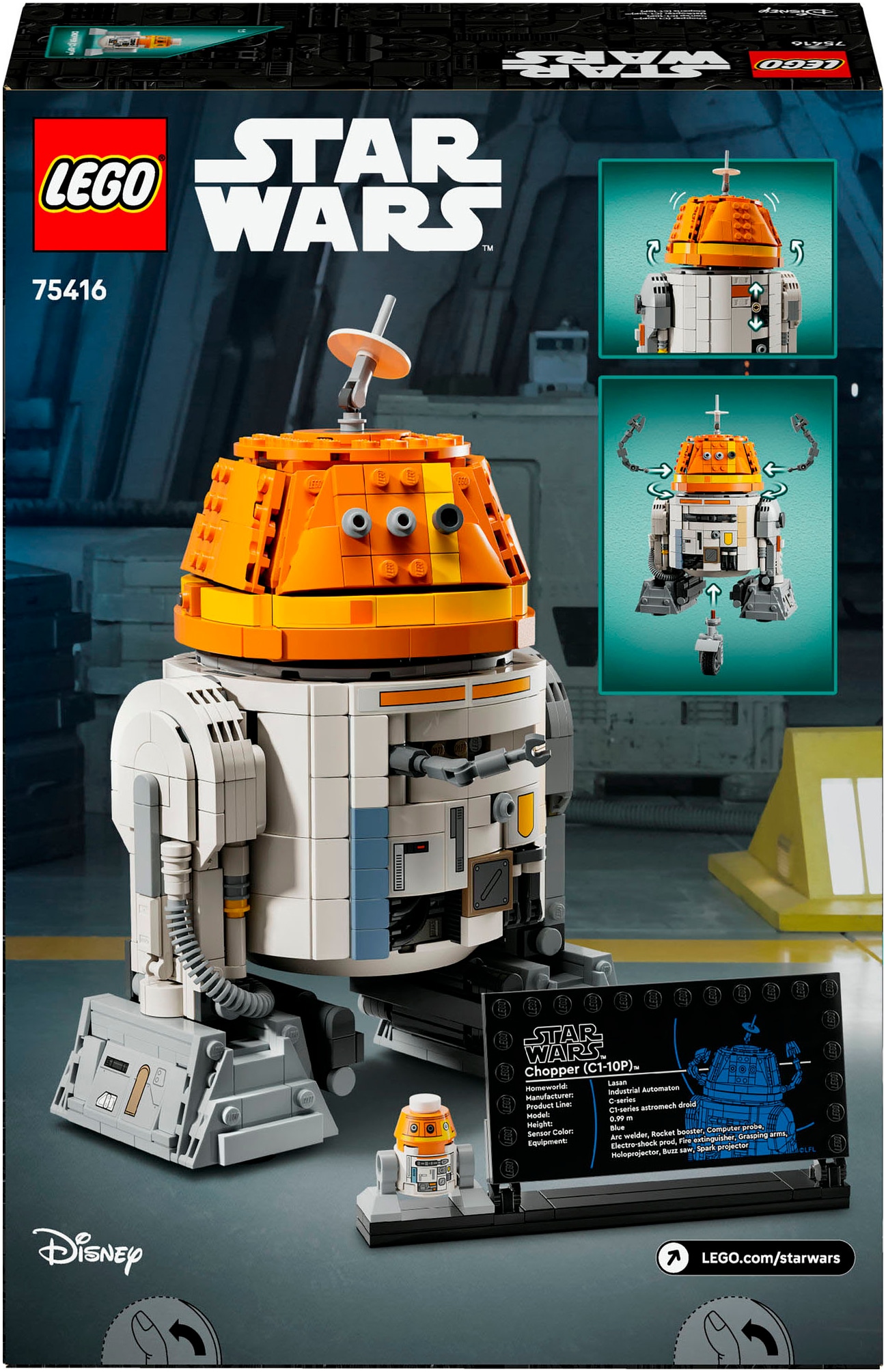 LEGO® Konstruktionsspielsteine »Astromech-Droide Chopper (C1-10P) (75416), LEGO Star Wars ™«, (1039 St.), Made in Europe