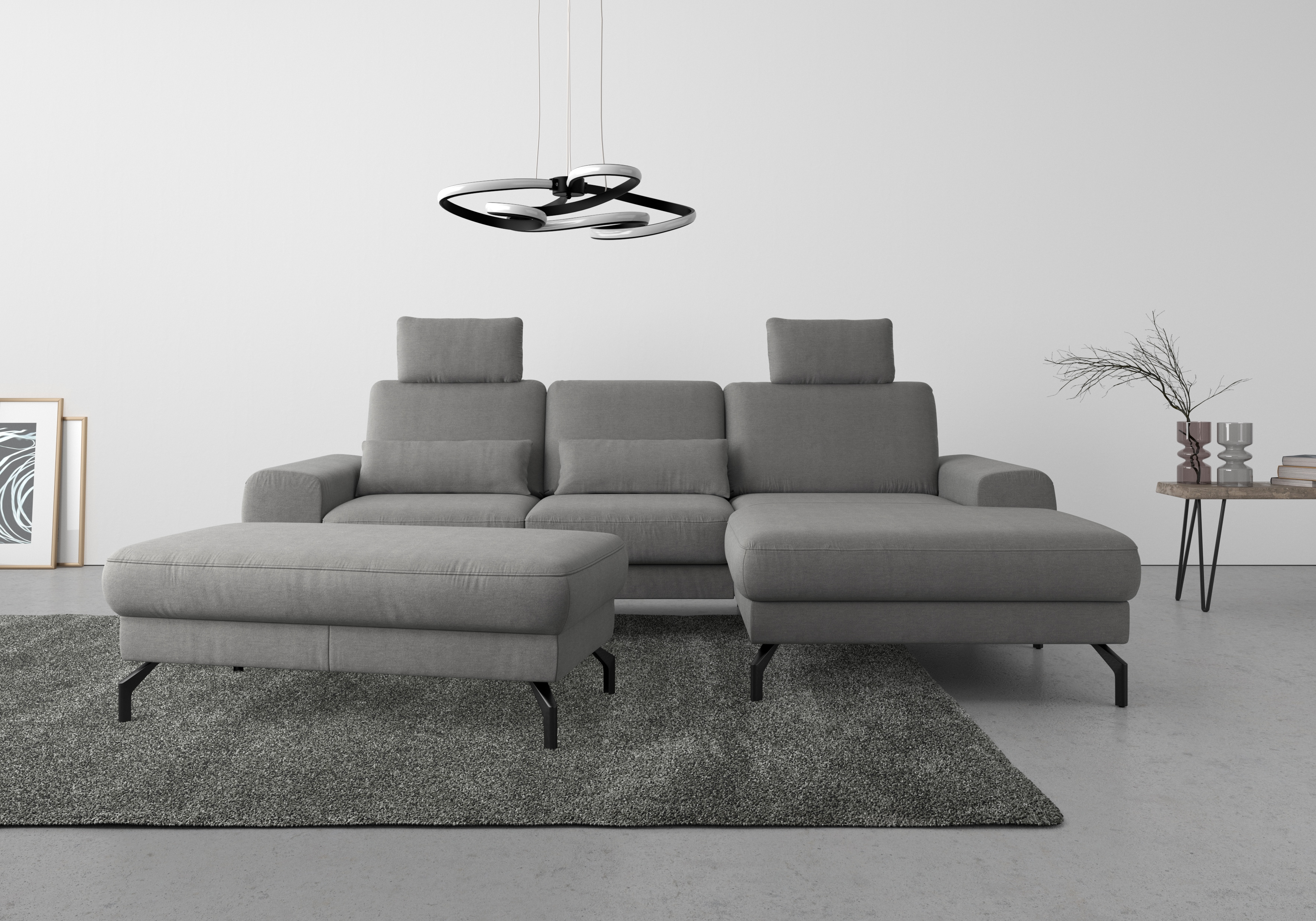 sit&more Ecksofa "Cinturo L-Form" inklusive Sitztiefenverstellung und Federkern, Sitzhöhe 48 cm