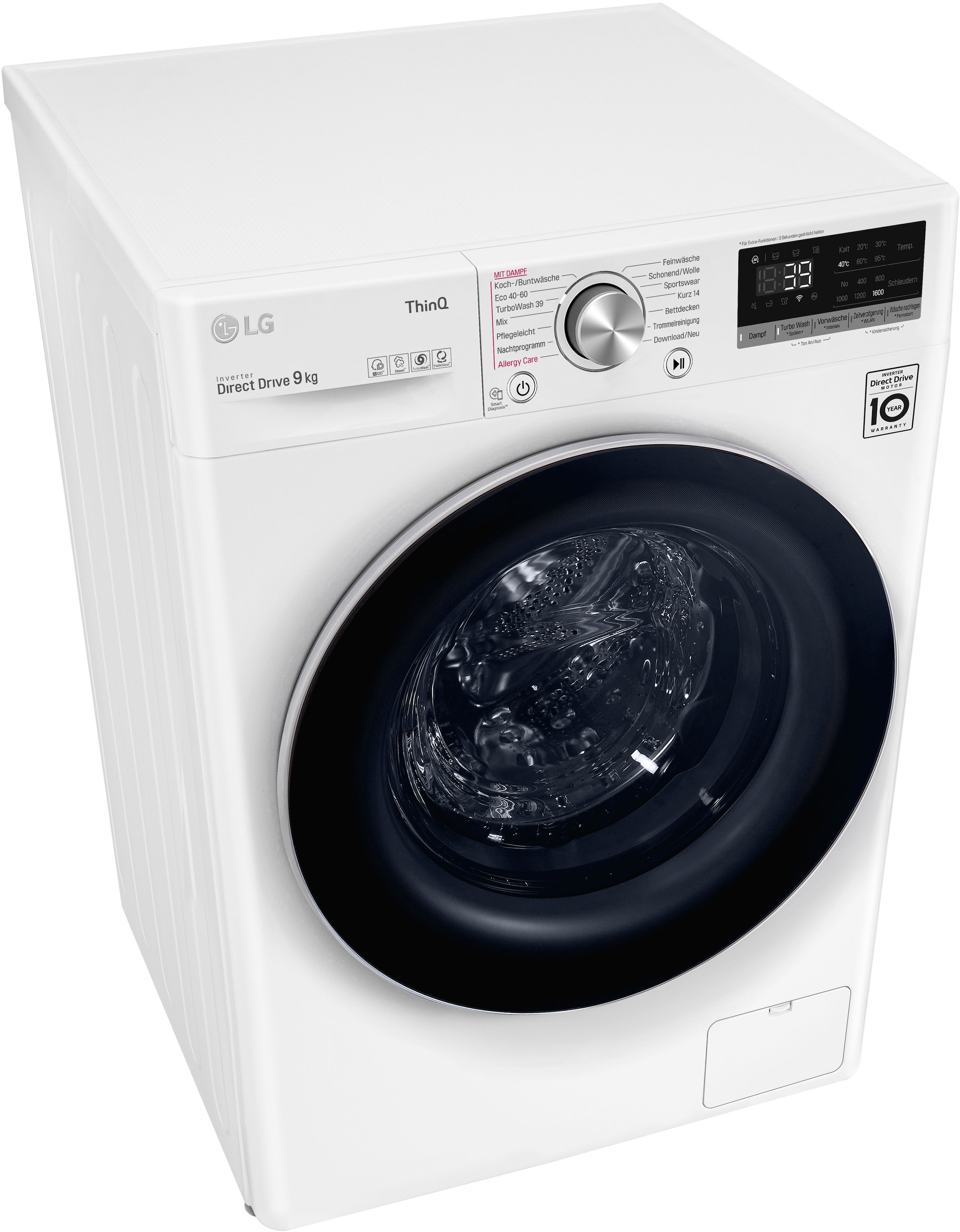 LG Waschmaschine »F6WV709P1«, F6WV709P1, 9 1600 Waschen nur Minuten kg, - in 39 TurboWash® | U/min, BAUR