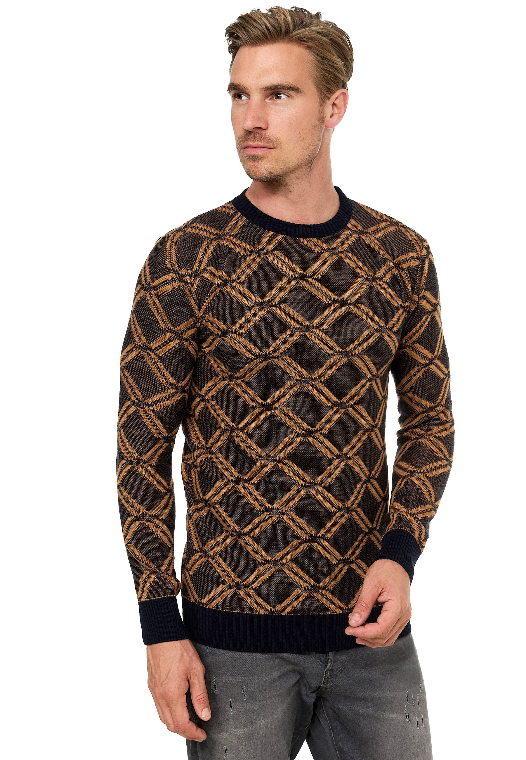Rusty Neal Strickpullover, in tollem Karo-Design günstig online kaufen