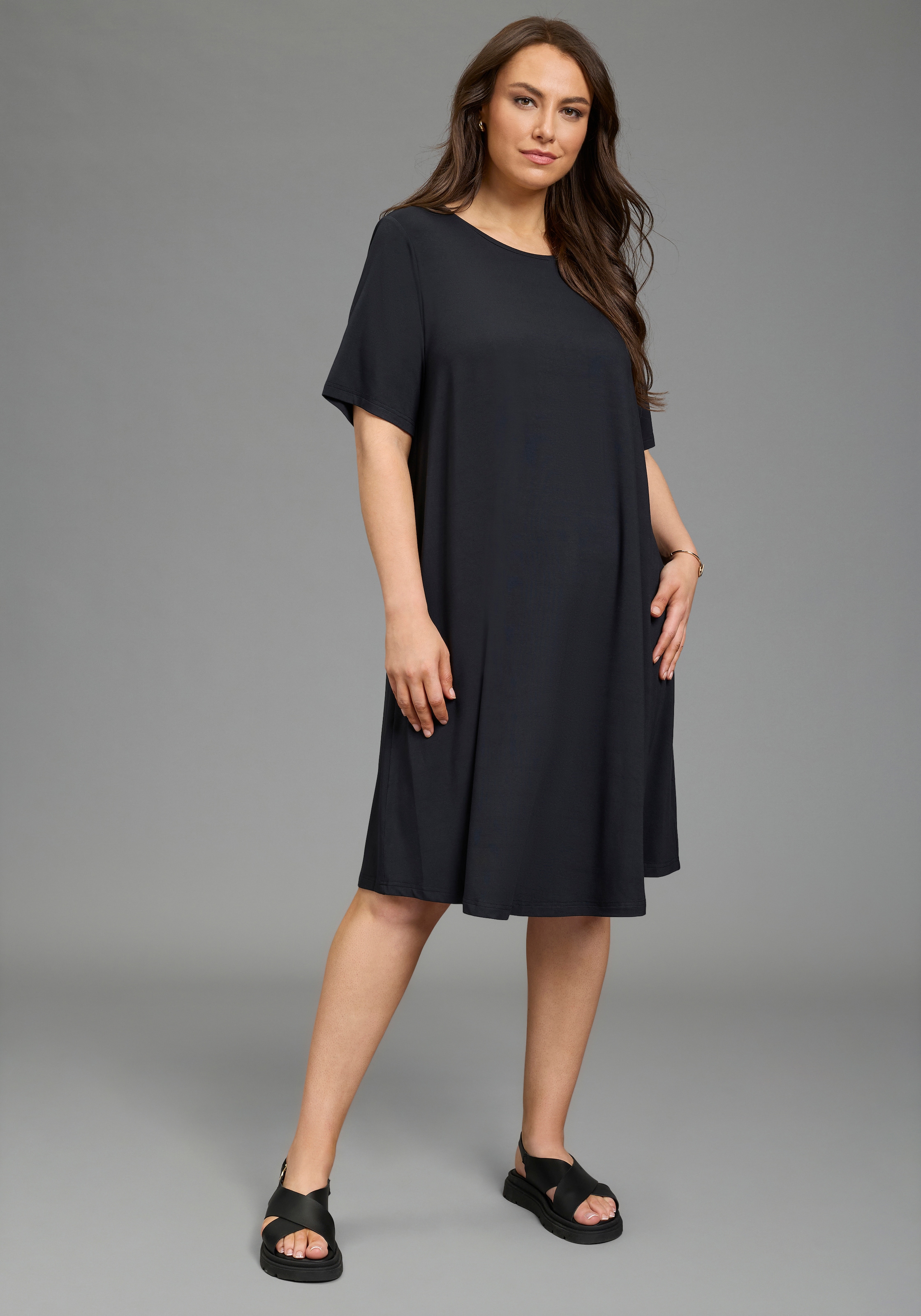 Laura Scott CURVE Jerseykleid aus Single Jersey, elastische Viskosemischung günstig online kaufen