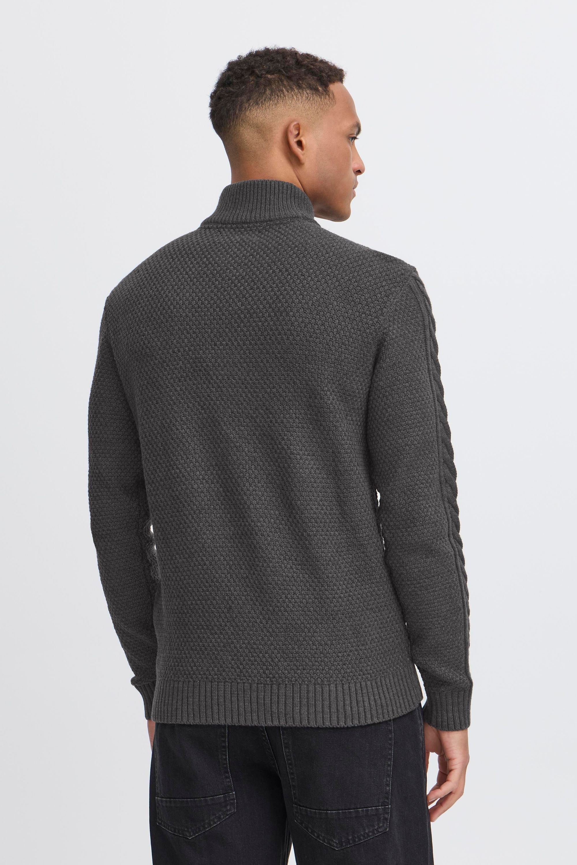 Troyer BLEND "Troyer BHBASIM", Herren, Gr. M, grau (charcoal mix), Obermaterial: 50% Baumwolle CO. 47% Polyacryl PAN. 3% Nylon NY., Pullover Troyer 3