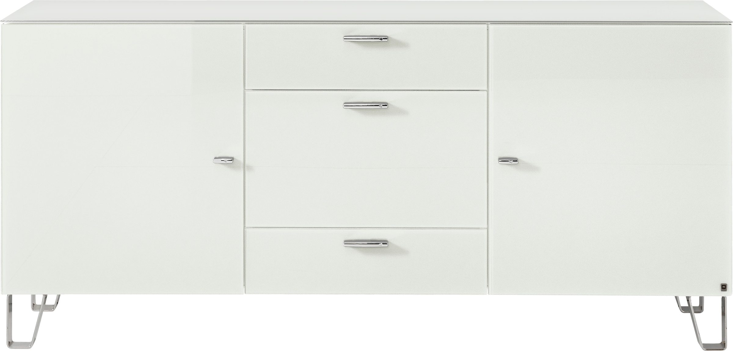 LEONARDO Sideboard »Cube«, mit Sicherheitsglas und edlem MDF Holz, Breite 189 cm