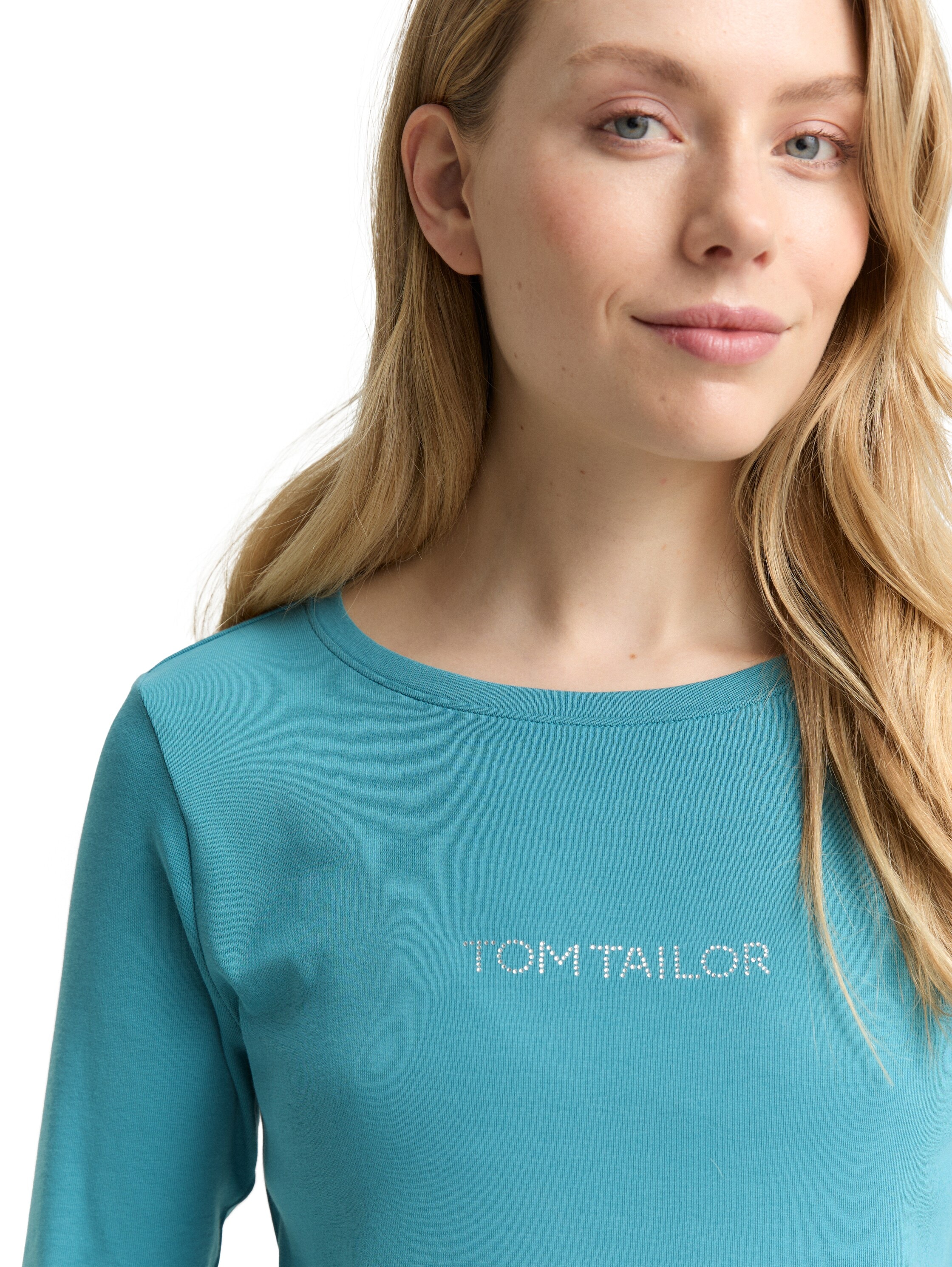 TOM TAILOR 3/4-Arm-Shirt mit Logo Schriftzug