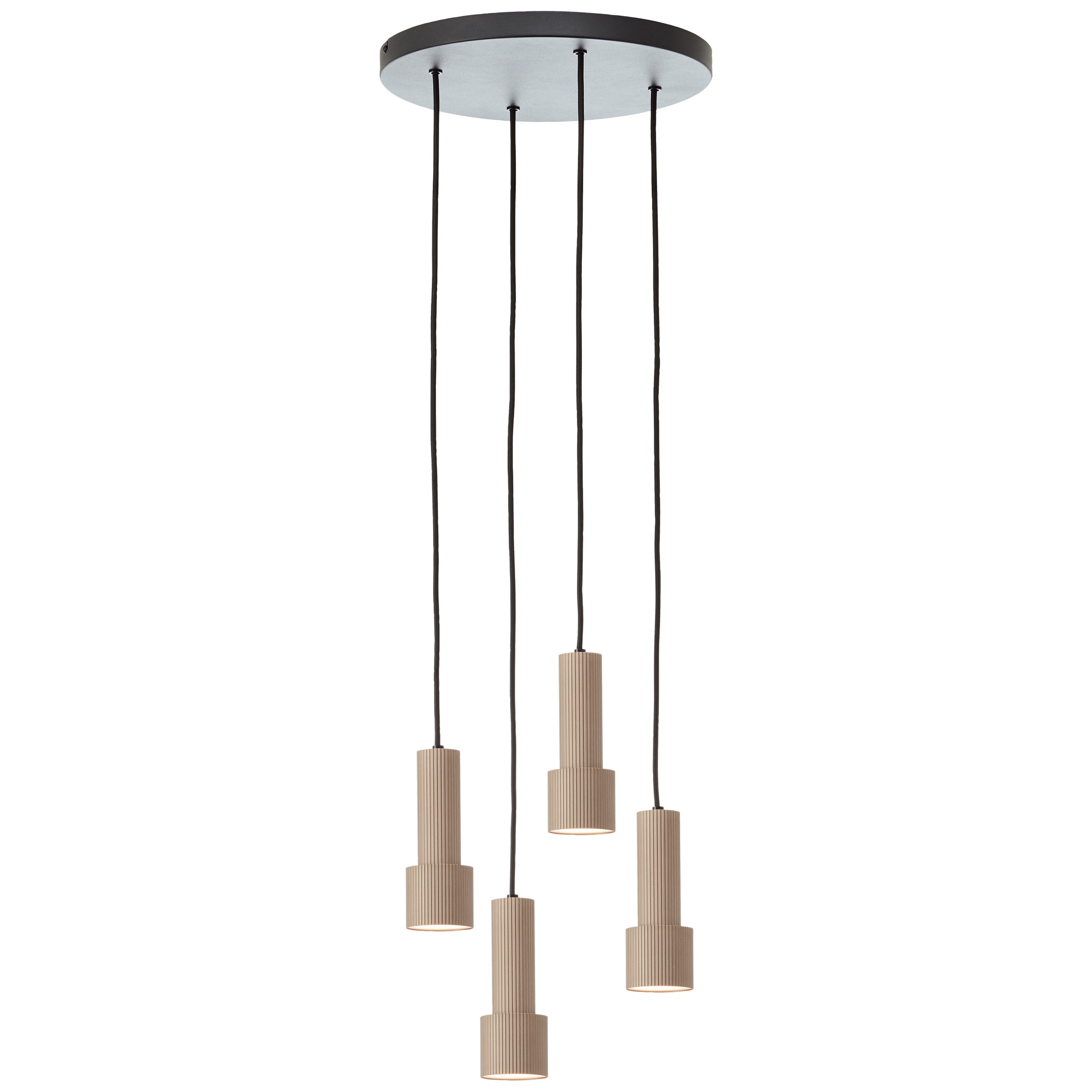 BRILLIANT Pendelleuchte "Cadiz", schwarz (schwarz matt, bronzefarben gebürstet), 4, Ø 35cm, 1 Stk., Leuchten, 150 x 35 cm, 4x GU10 Fassung, kürzbar, Aluminium, schwarz/bronzefarben, Pendelleuchte 3