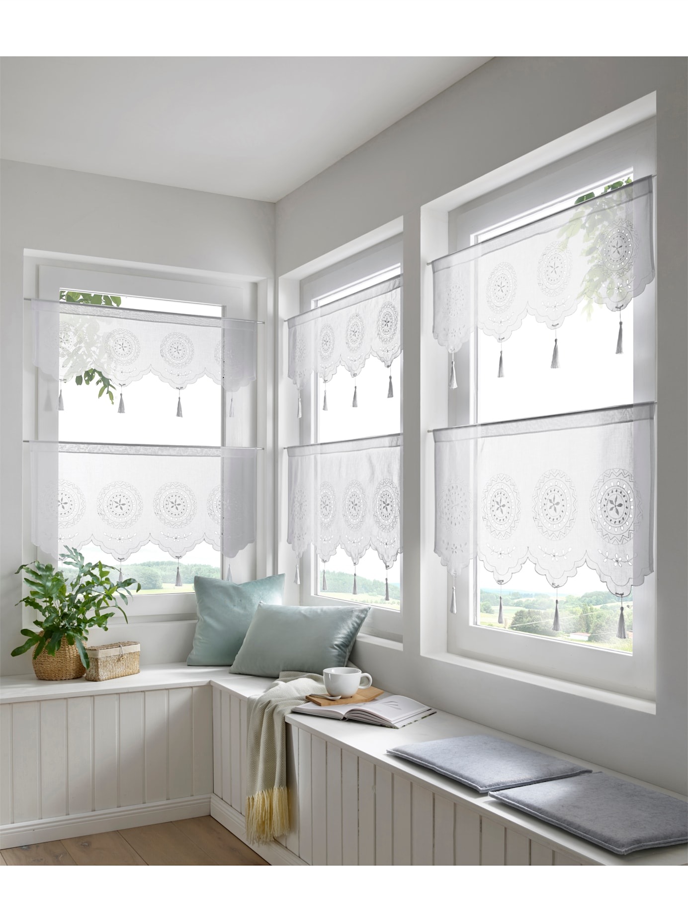 heine home Scheibengardine Stangendurchzug 1 Stk. tlg. günstig online kaufen