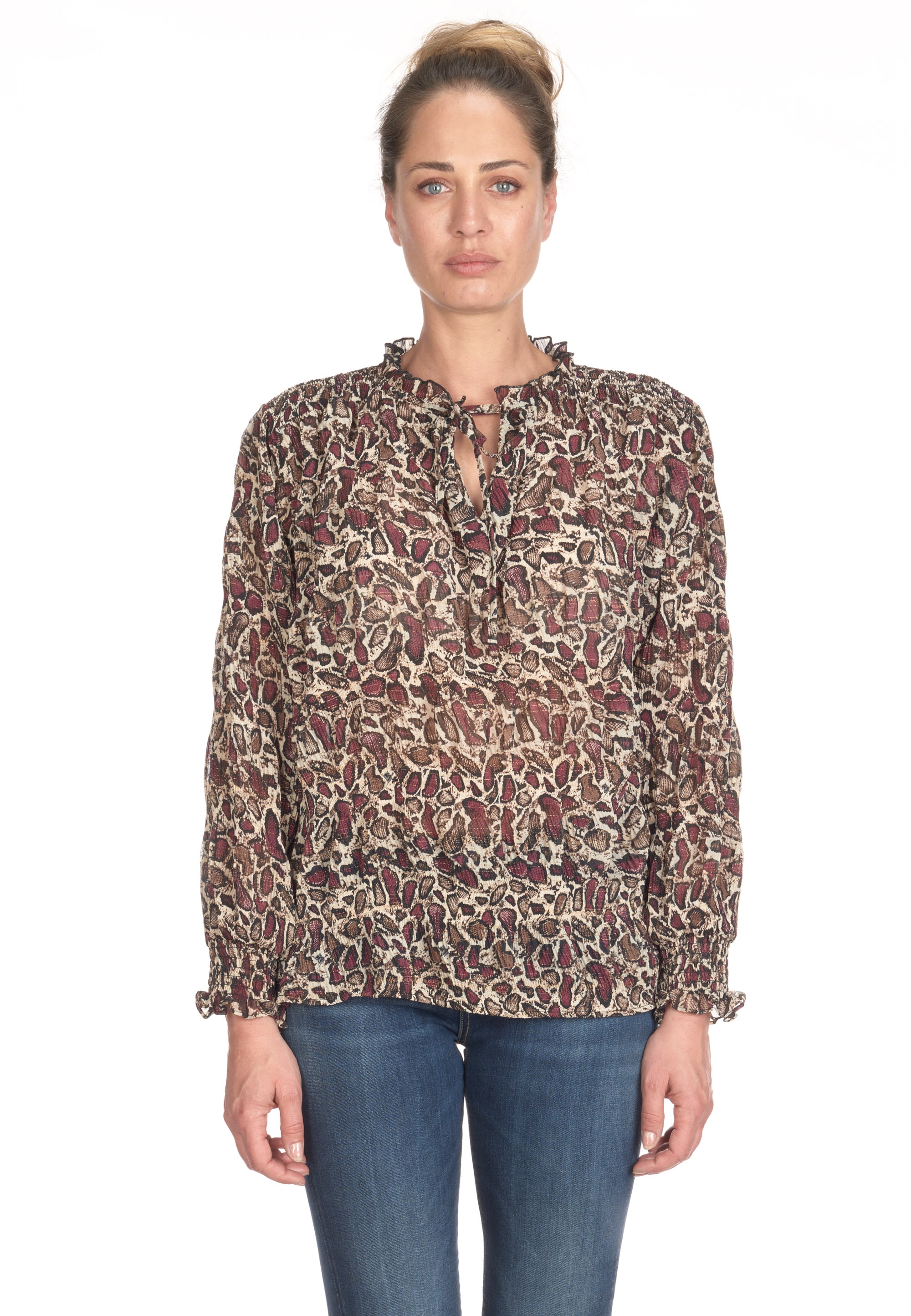 Klassische Bluse »JANEK«, mit stylischem Animal-Print