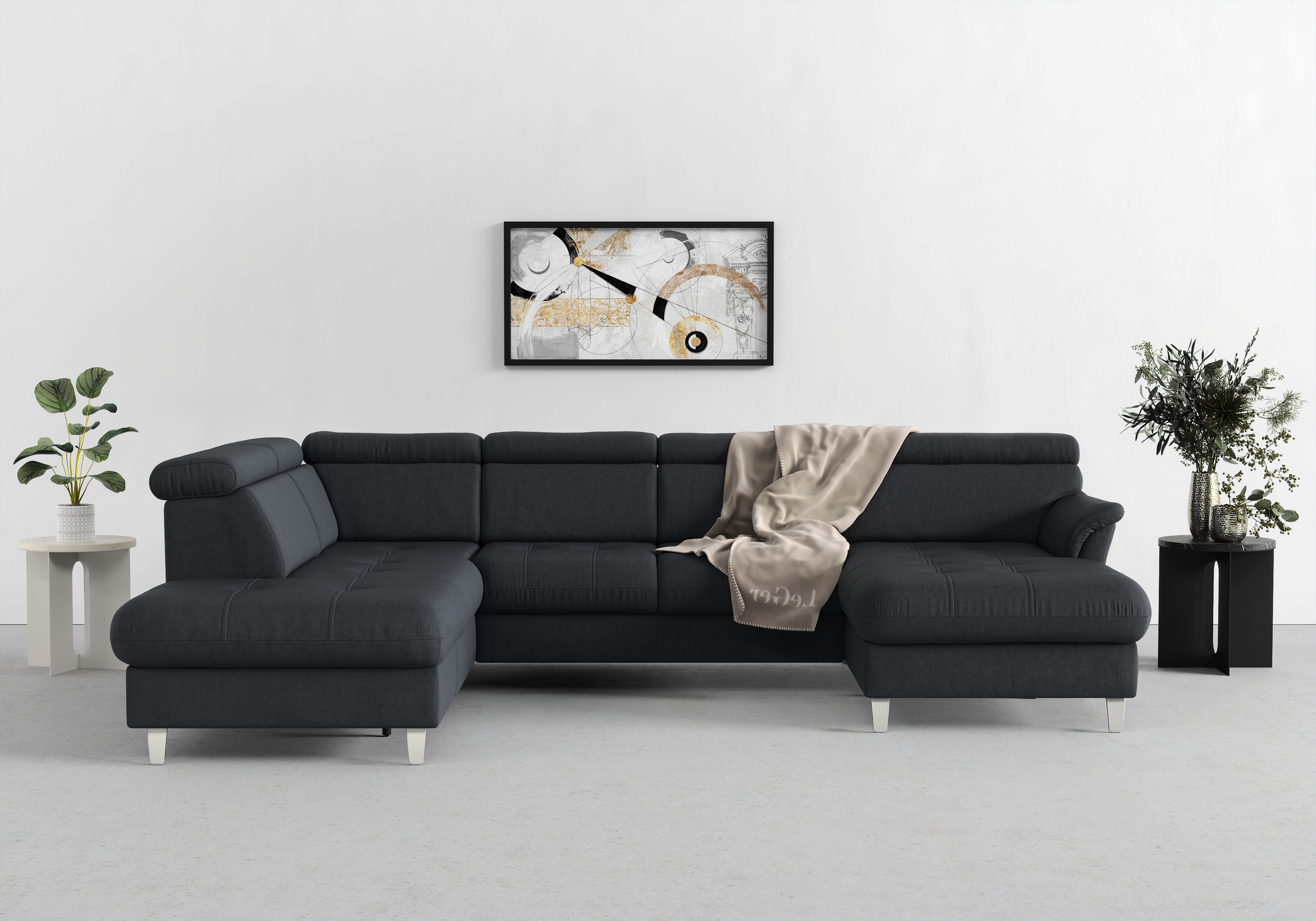 sit&more Wohnlandschaft "Marano U-Form" inklusive Kopfteilverstellung, optional Schlaffunktion & Bettkasten