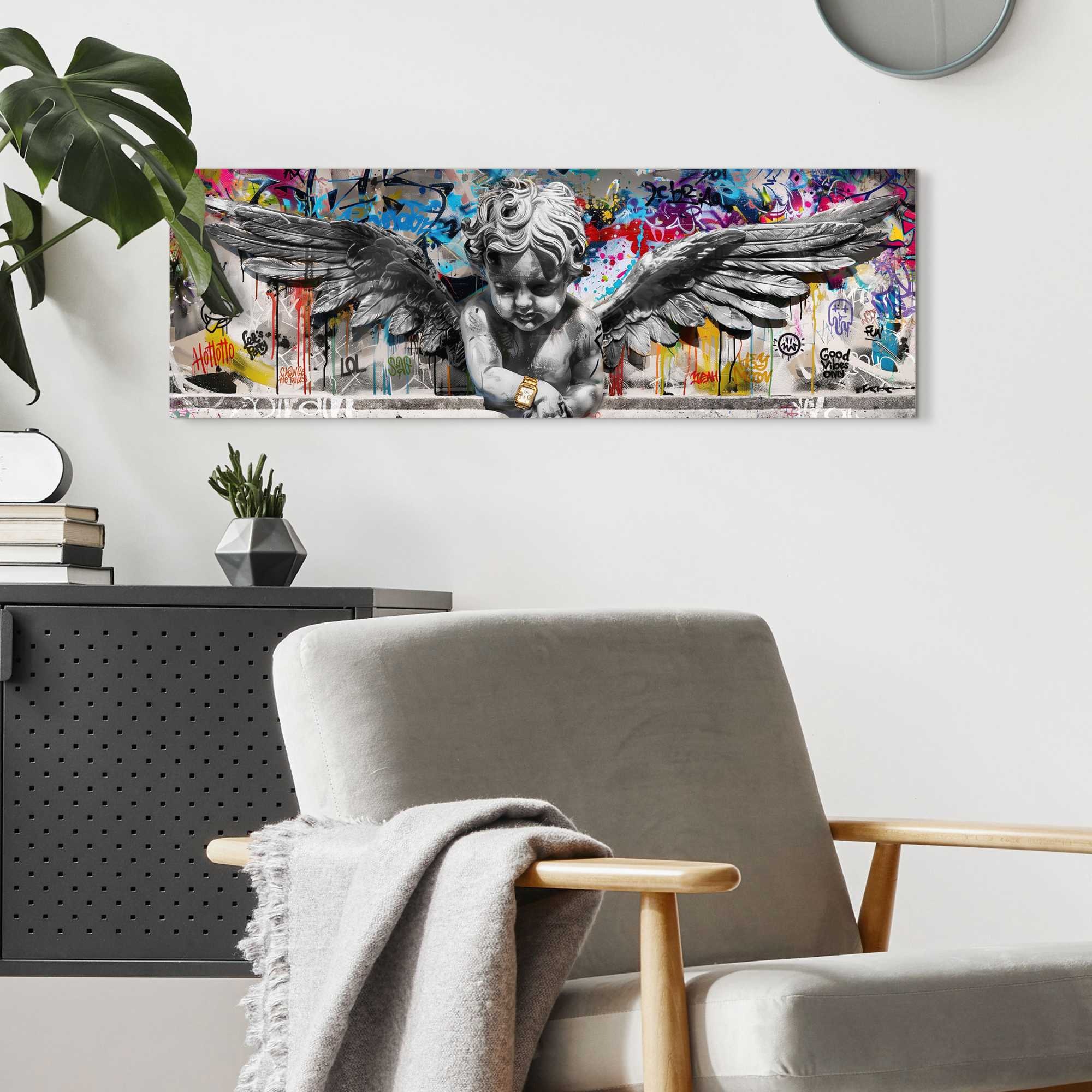 Reinders! Deco-Panel »Graffiti-Engel«, Hobbyraum - Mehrfarbig - MDF - Street Art - 90x30 cm