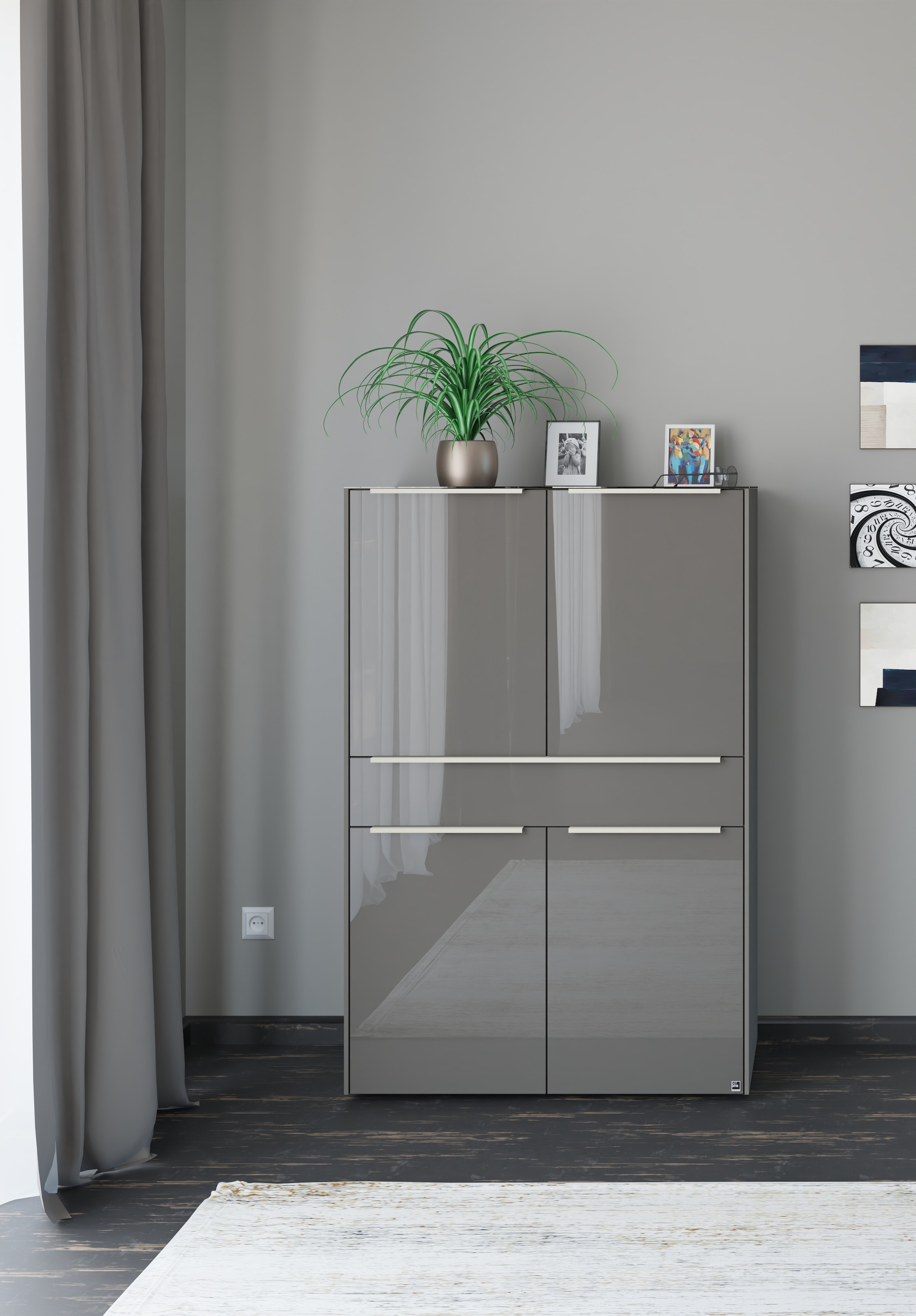set one by Musterring Highboard "Reno" 1 Stk. tlg. Mit Gleitern und in verschiedenen Farben erhältlich