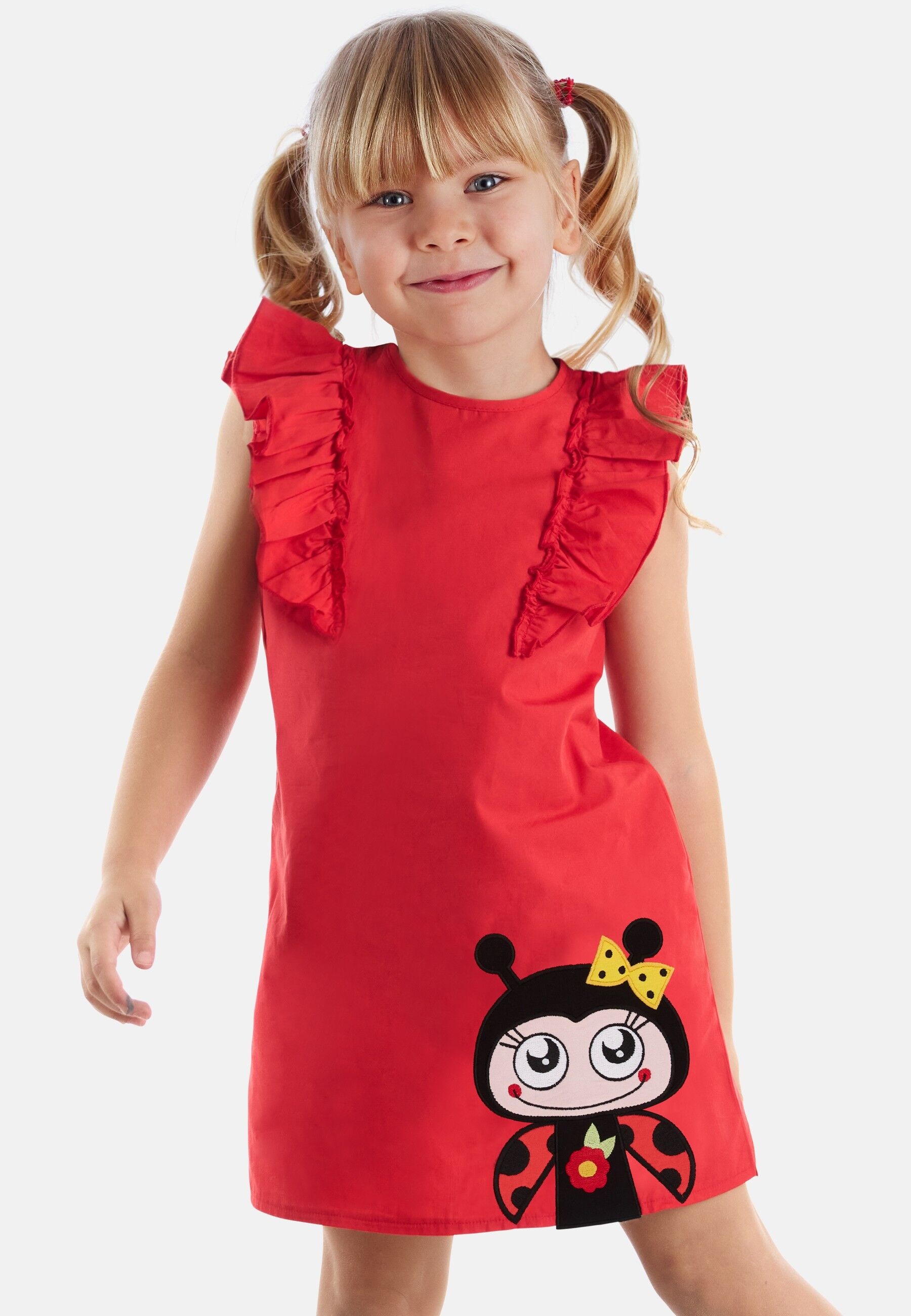 Denokids Shirtkleid »Frilled Lady Bug«, mit Marienkäfer-Applikation