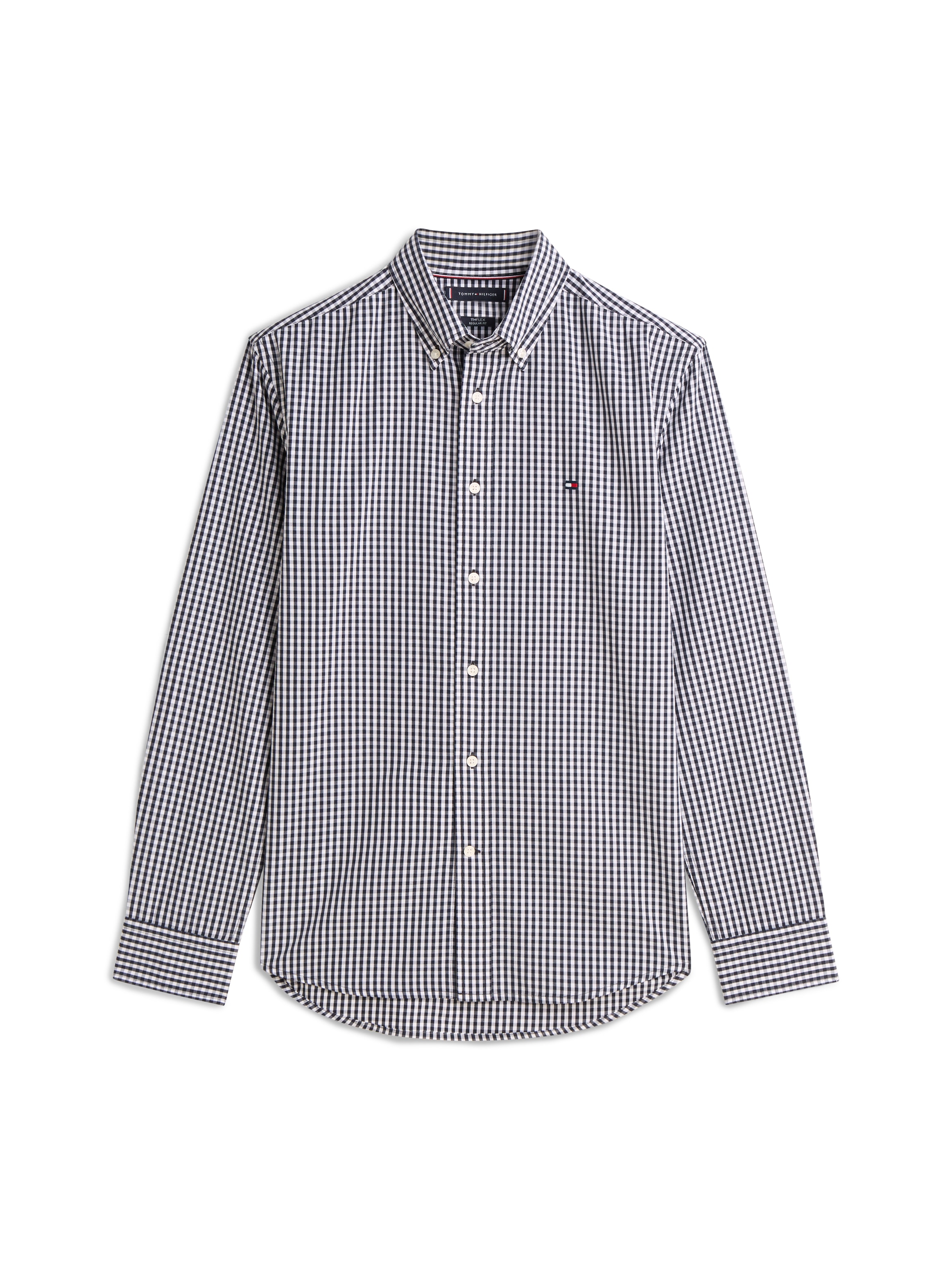 Tommy Hilfiger Langarmhemd »FLEX POPLIN BIG GINGHAM« regular fit, Button-down-Kragen