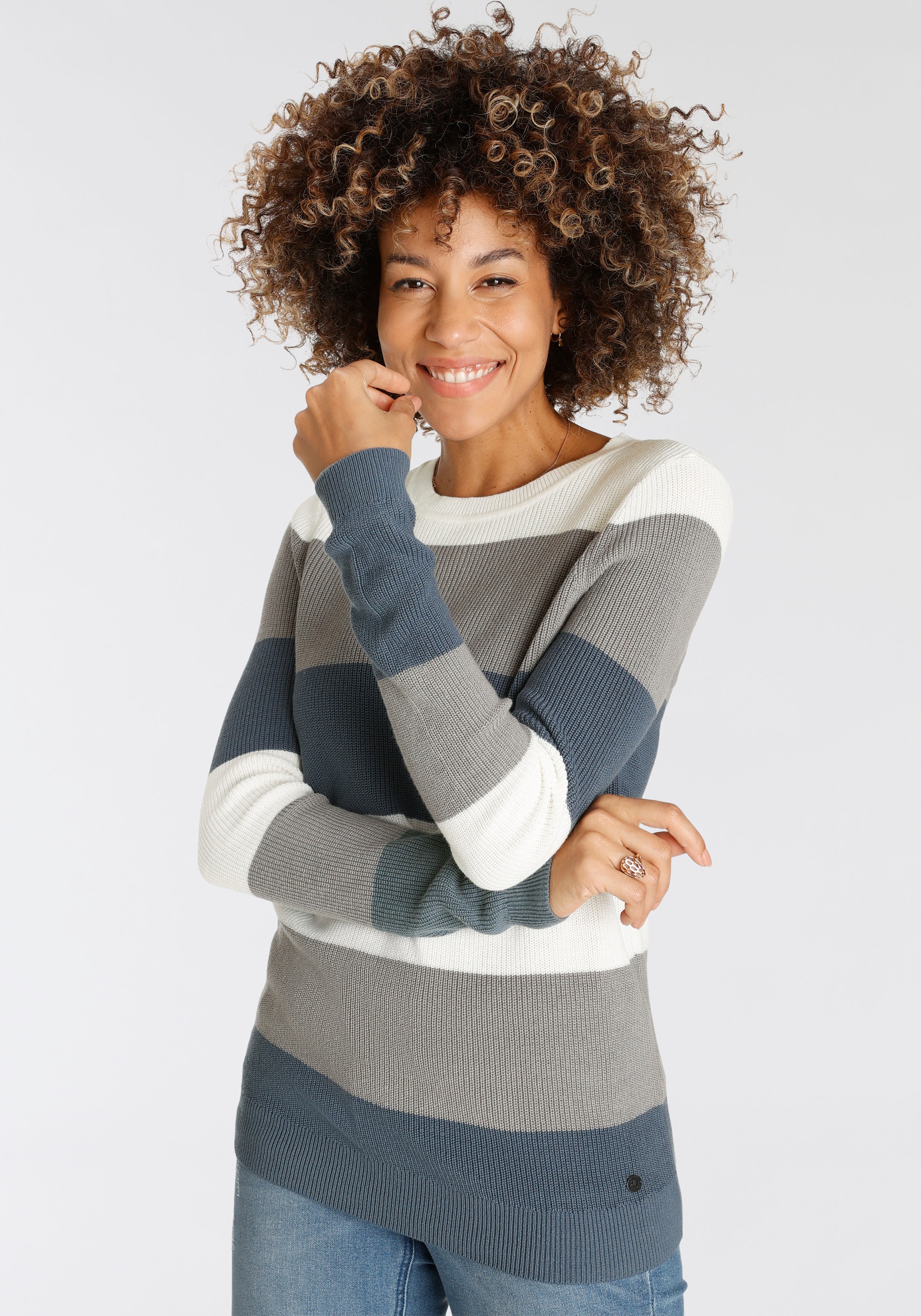 H.I.S Strickpullover, in modischem Streifenmuster günstig online kaufen