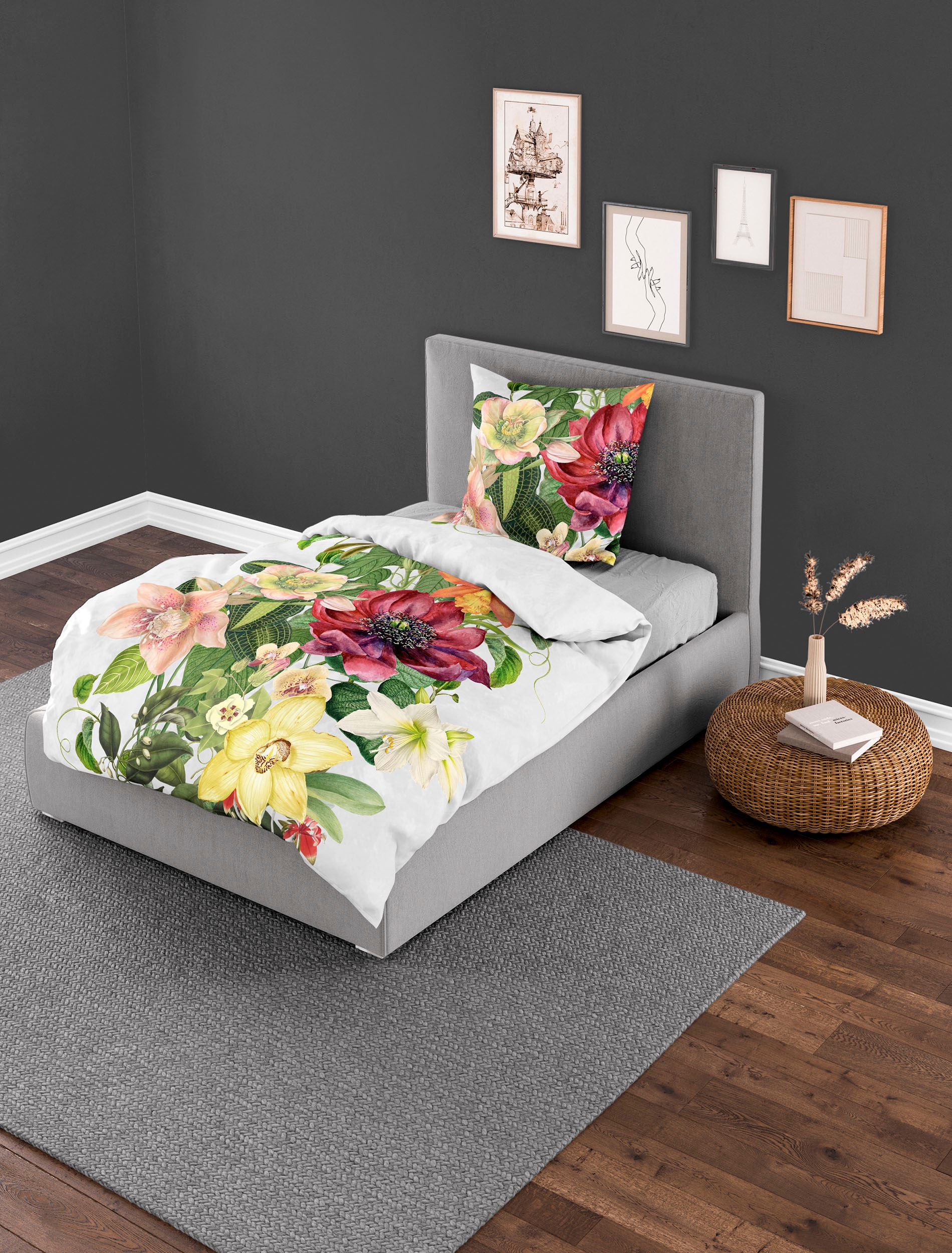 BIERBAUM Bettwäsche "5292" 2 Stk. Mako-Satin, 100 % Baumwolle, pflegeleicht günstig online kaufen