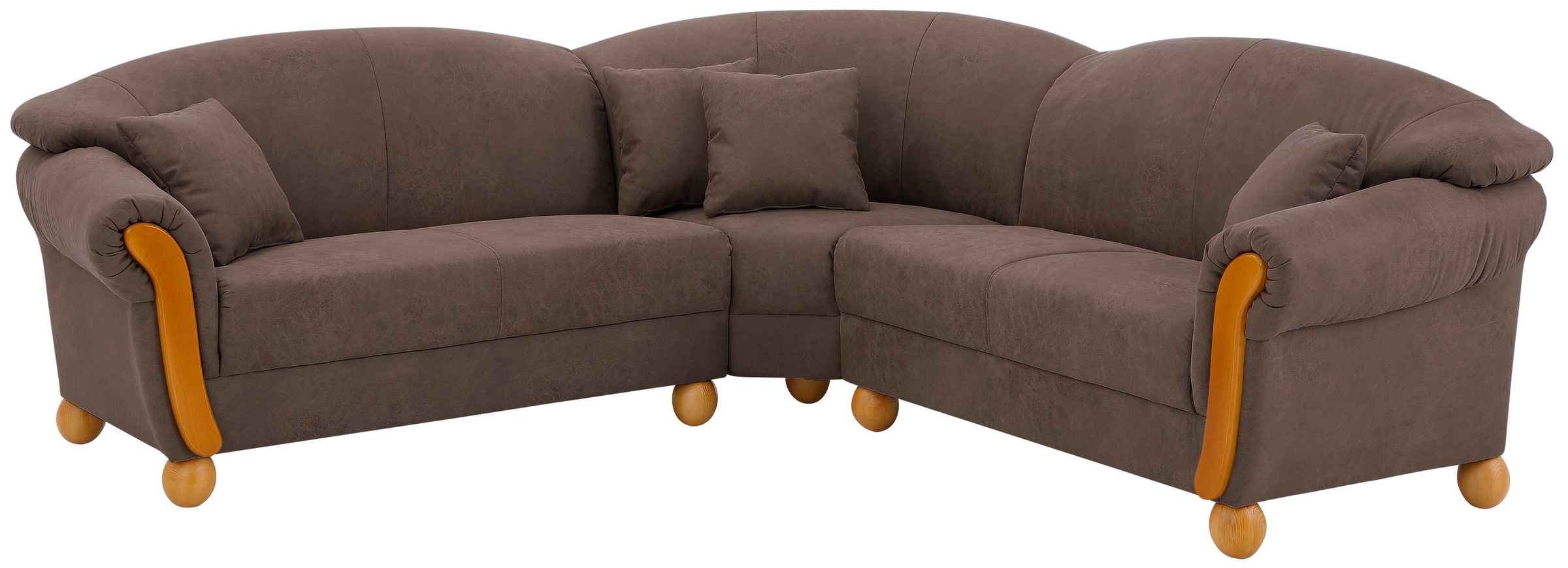 Home affaire Ecksofa »Milano Vintage, L-Form«, mit Federkern, Bezug in Lederoptik, incl. 4 Zierkissen