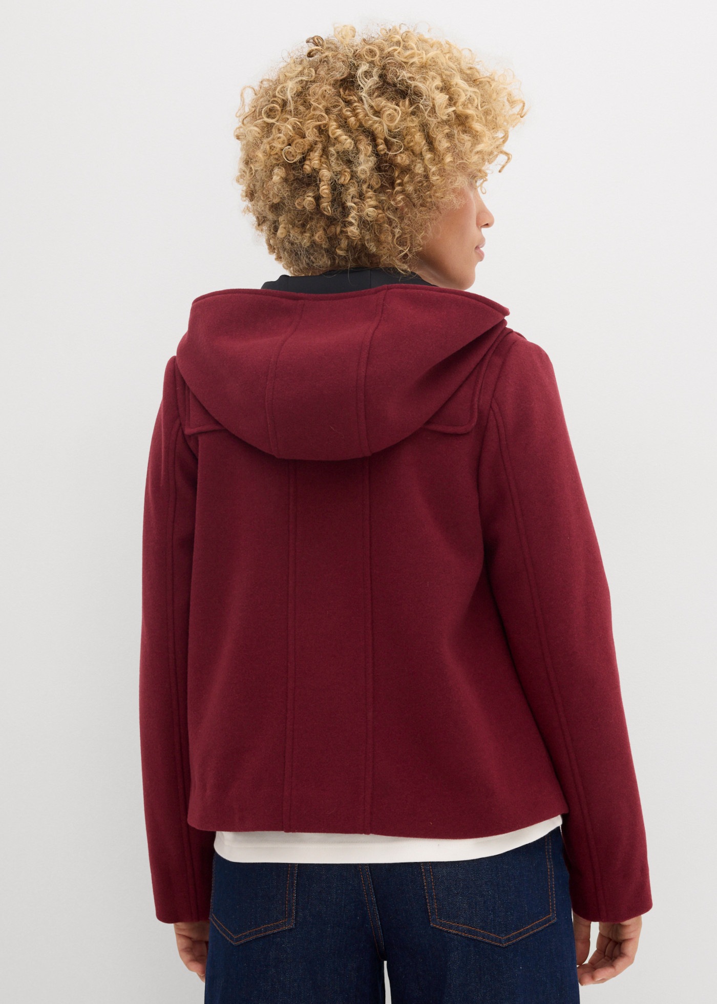 bonprix Outdoorjacke als Duffle-Jacke, aus Wollimitat, gerade Passform, casualer Stil