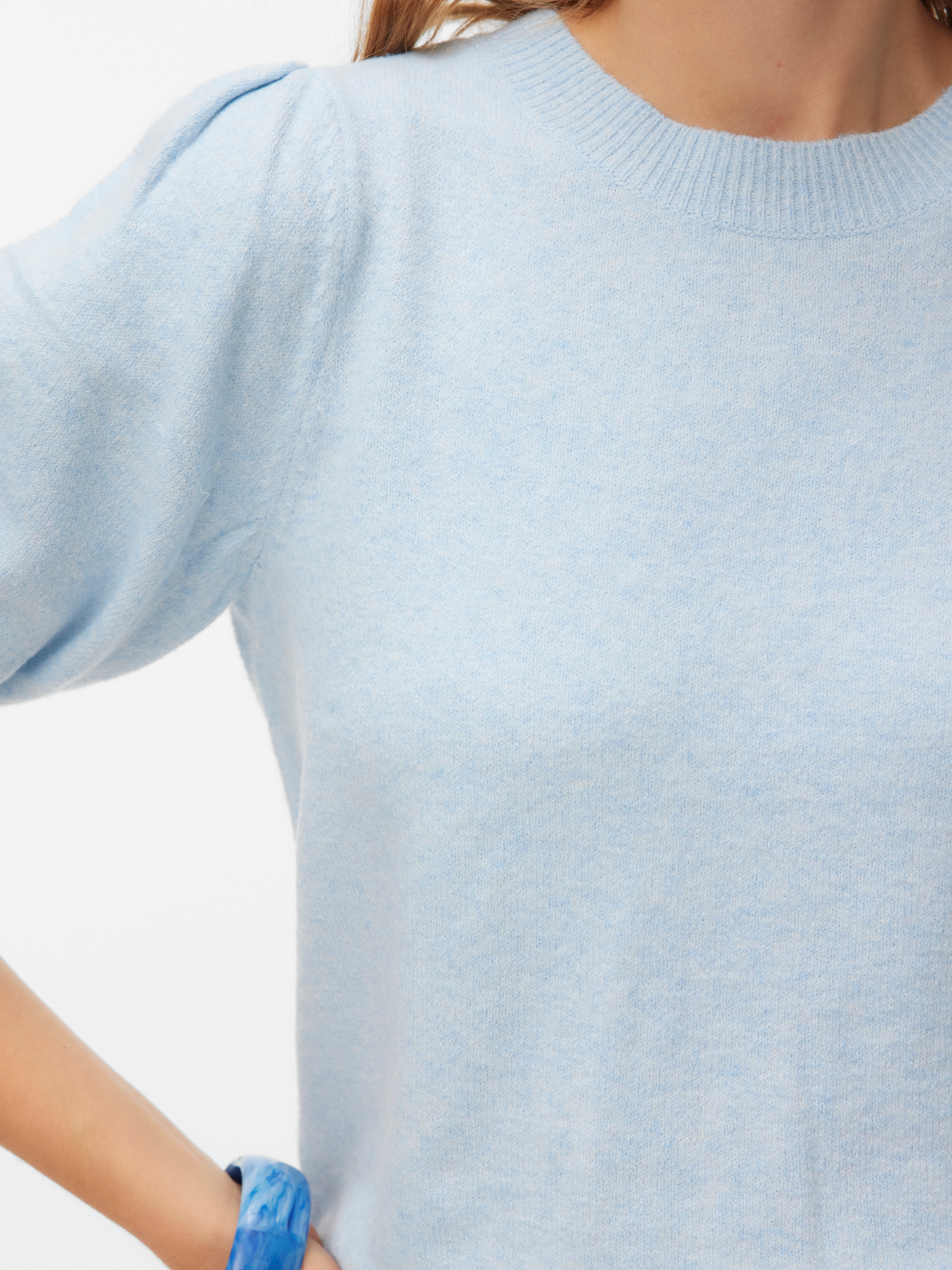 Vero Moda Rundhalspullover »VMDOFFY 2/4 O-NECK PULLOVER GA NOOS« mit kurzen Puffärmeln