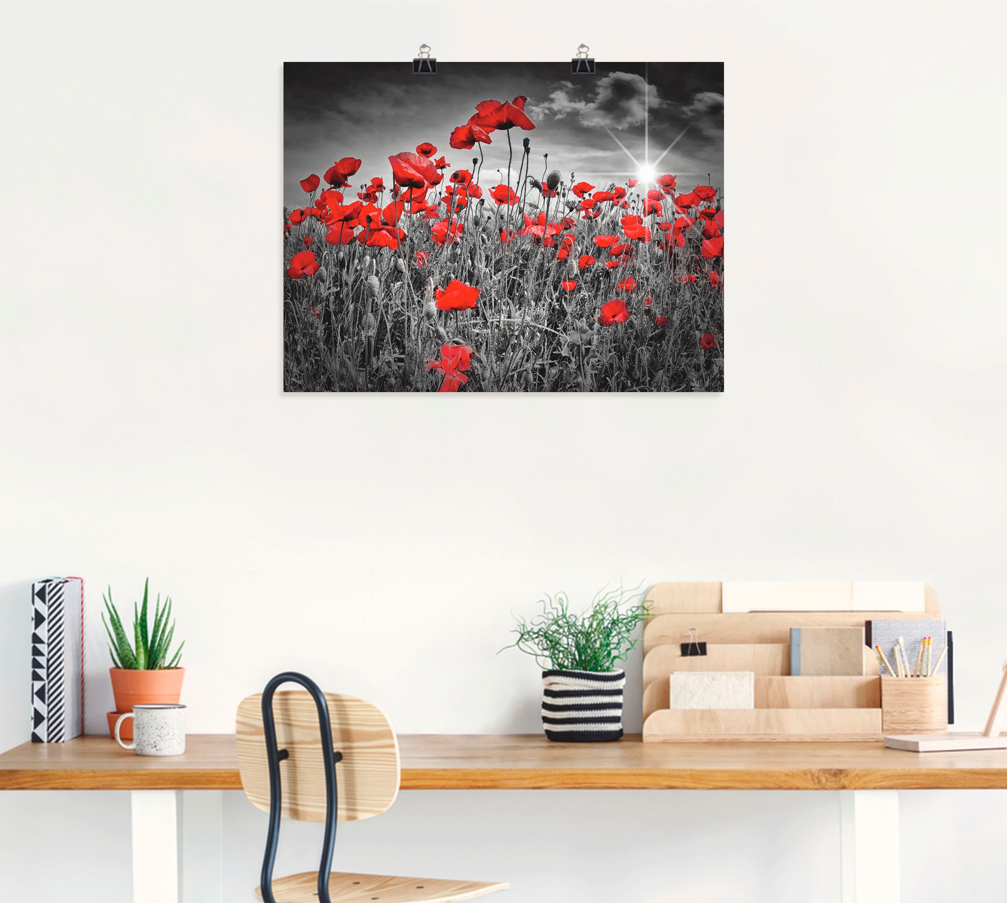 Artland Wandbild "Idyllisches Mohnblumenfeld", Blumen, (1 St.), als Leinwan günstig online kaufen