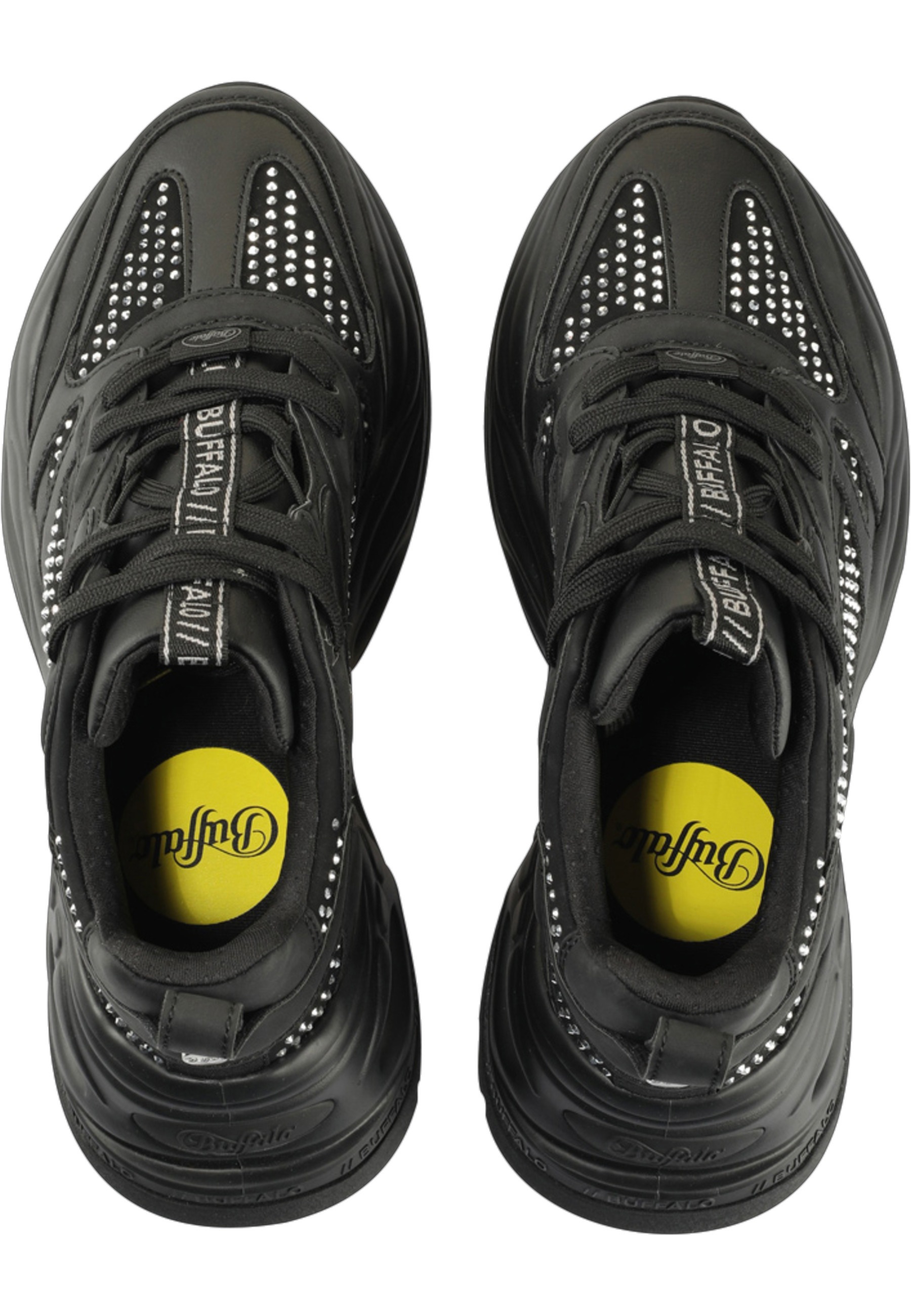 BUFFALO Herren Trainingsschuh "Buffalo Buffalo Triplet Glam BS", Gr. 41schwarz, silber, Leder, Schuhe