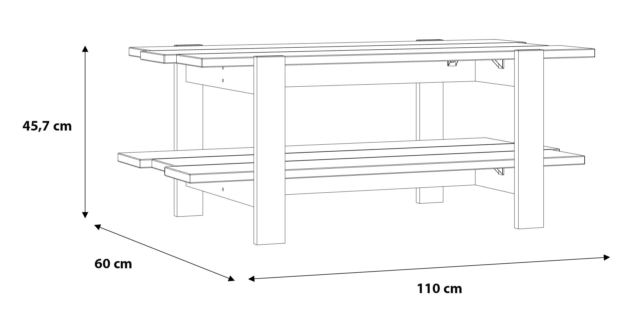 FORTE Couchtisch »Leokadia«, Breite ca. 110 cm