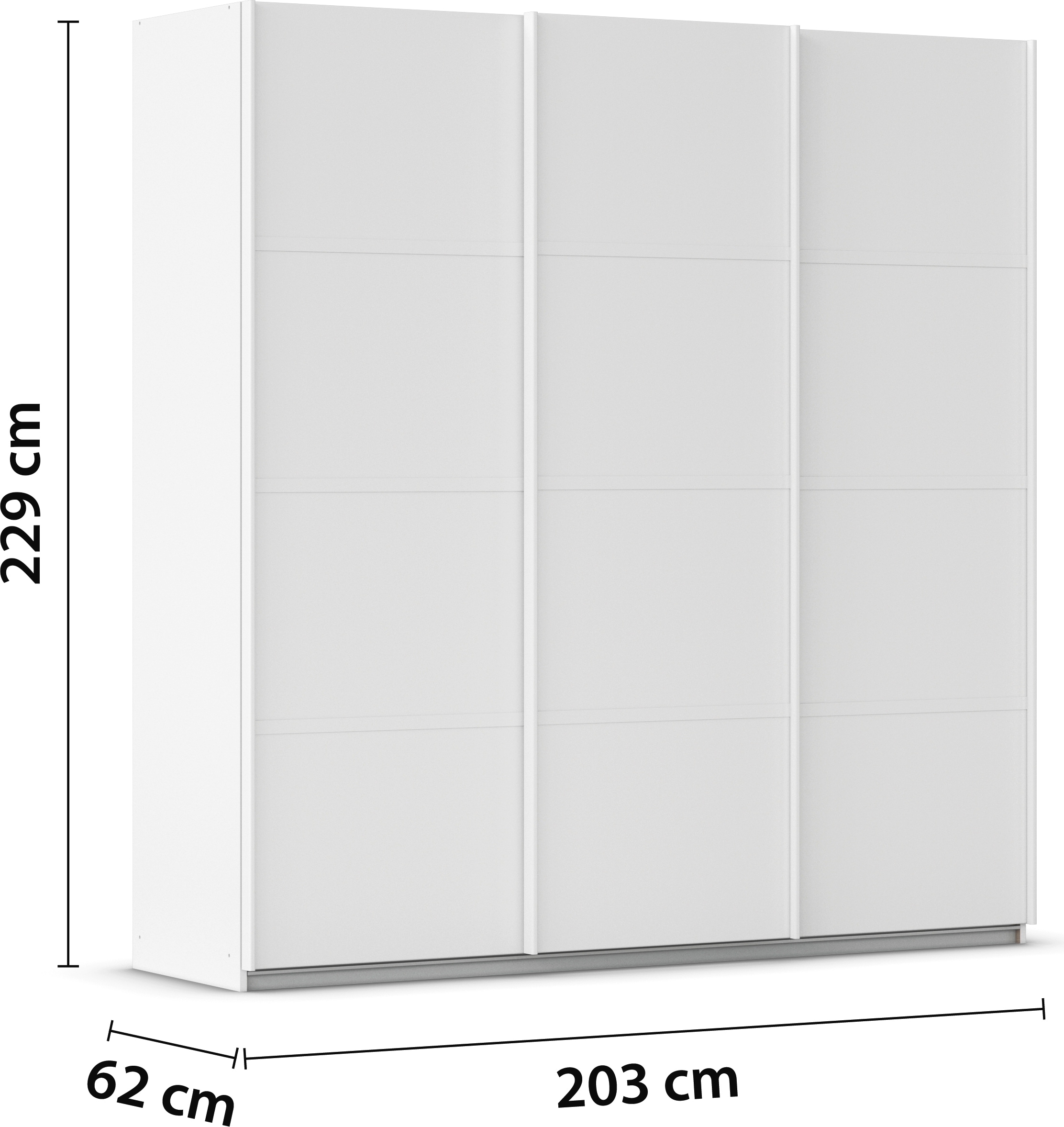 rauch Kleiderschrank »Schwebetürenschrank OTTO´s Choice Garderobe Schrank TOP ANGEBOT Avola«, (in 3 verschiedenen Ausstattungen BASIC/CLASSIC/PREMIUM), mit eleganten Zierleisten in Chrom, Schwarz oder Weiß MADE IN GERMANY