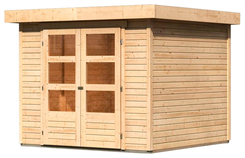 Karibu Gartenhaus »Arnis 3,5«, naturbelassen oder terragrau
