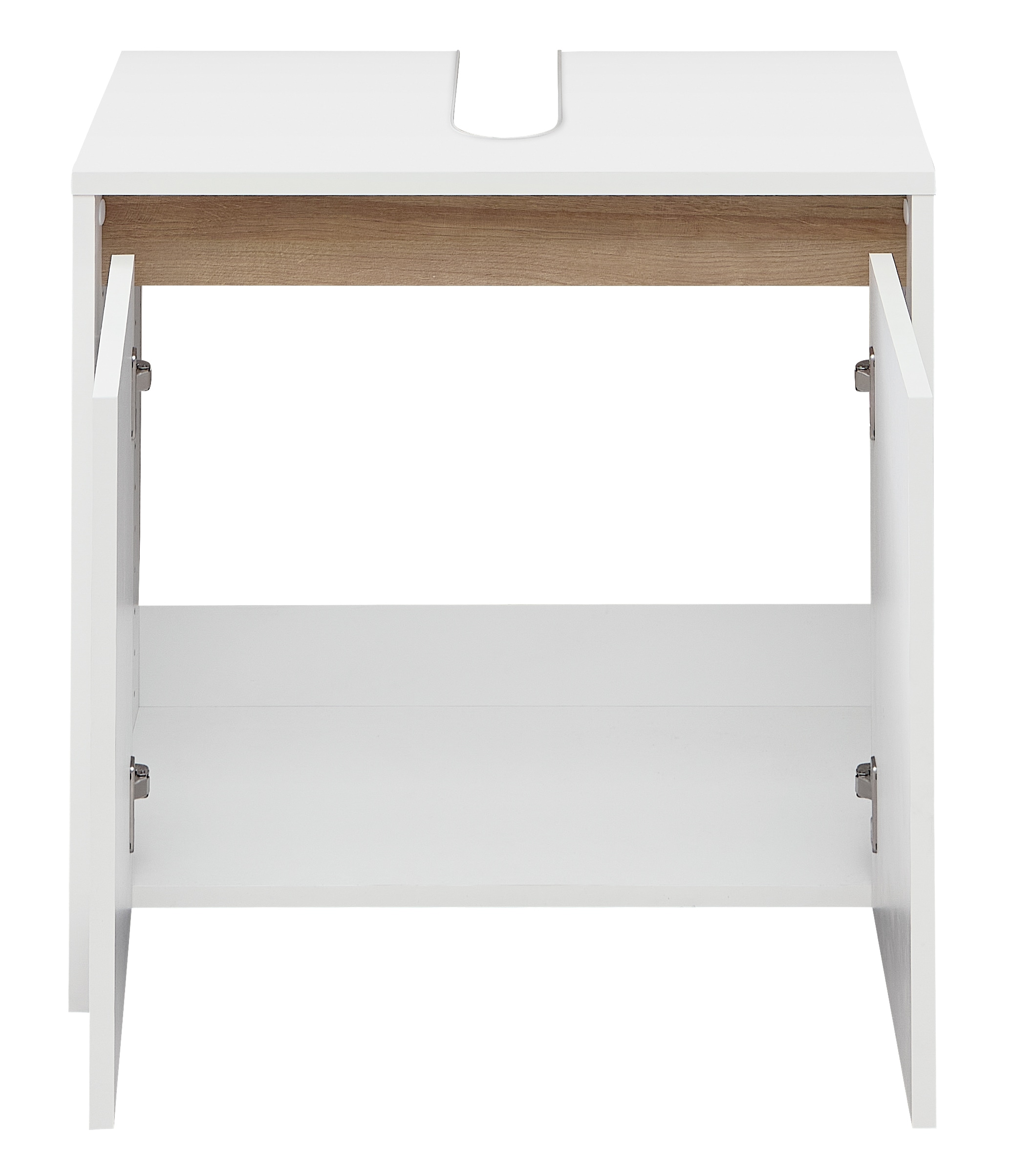 Saphir Badmöbel-Set »Badmöbel-Set Quickset 100, Waschbeckenunterschrank mit Spiegelschrank«, (4 St.), Badezimmer-Set mit Unterschrank und Hängeschrank Perl-Weiß